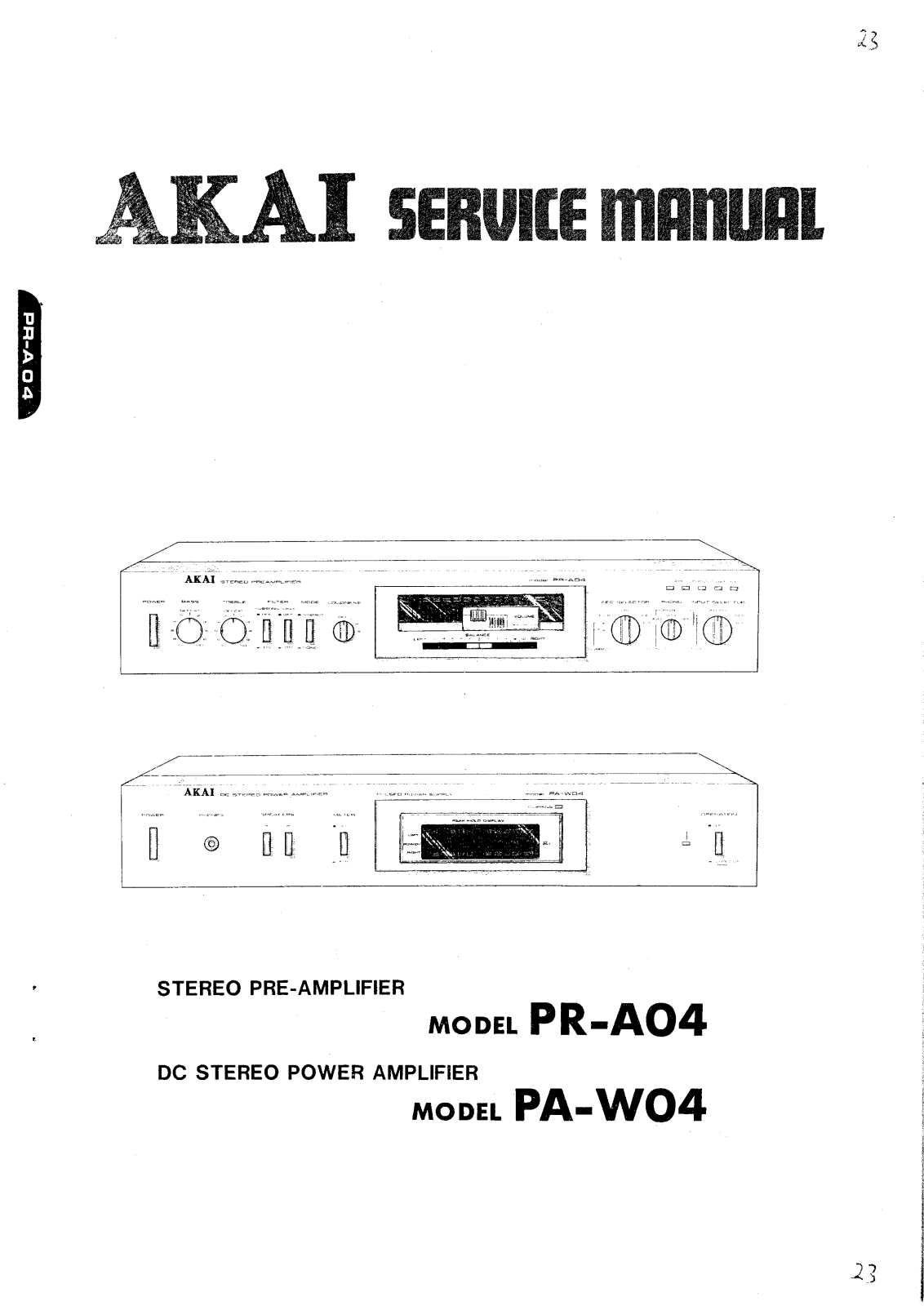 Akai PRA-04, PAW-04 Service Manual