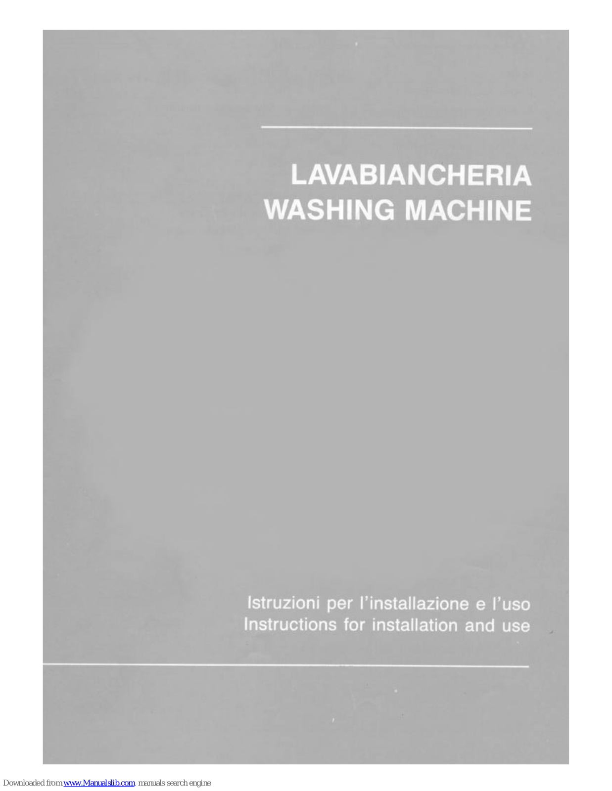 Smeg Washing Machine LF400TA, SLB1000, SLB101, SLB101X, SLB14 Instructions For Installation And Use Manual