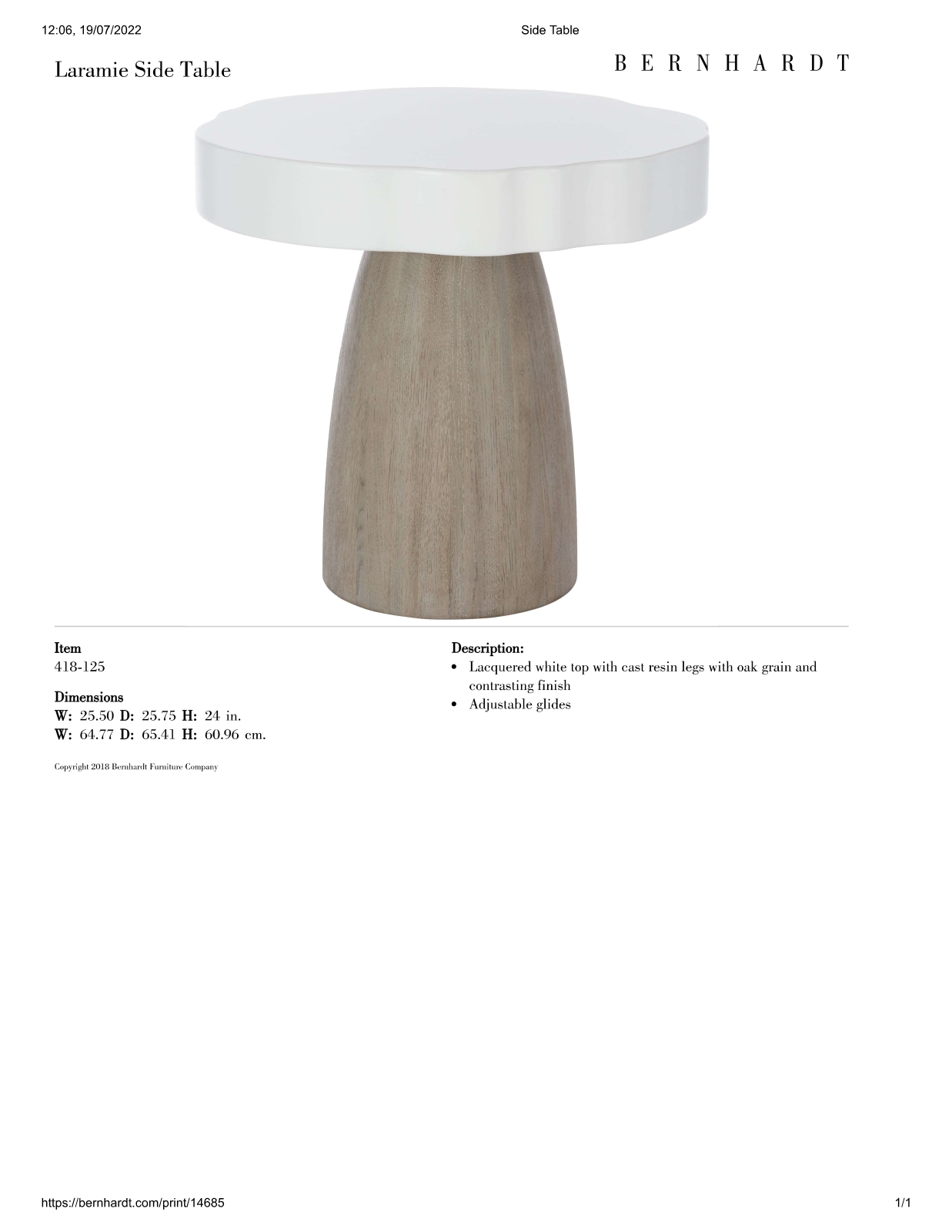 Bernhardt BHT12941 Specifications - ManualMachine.com