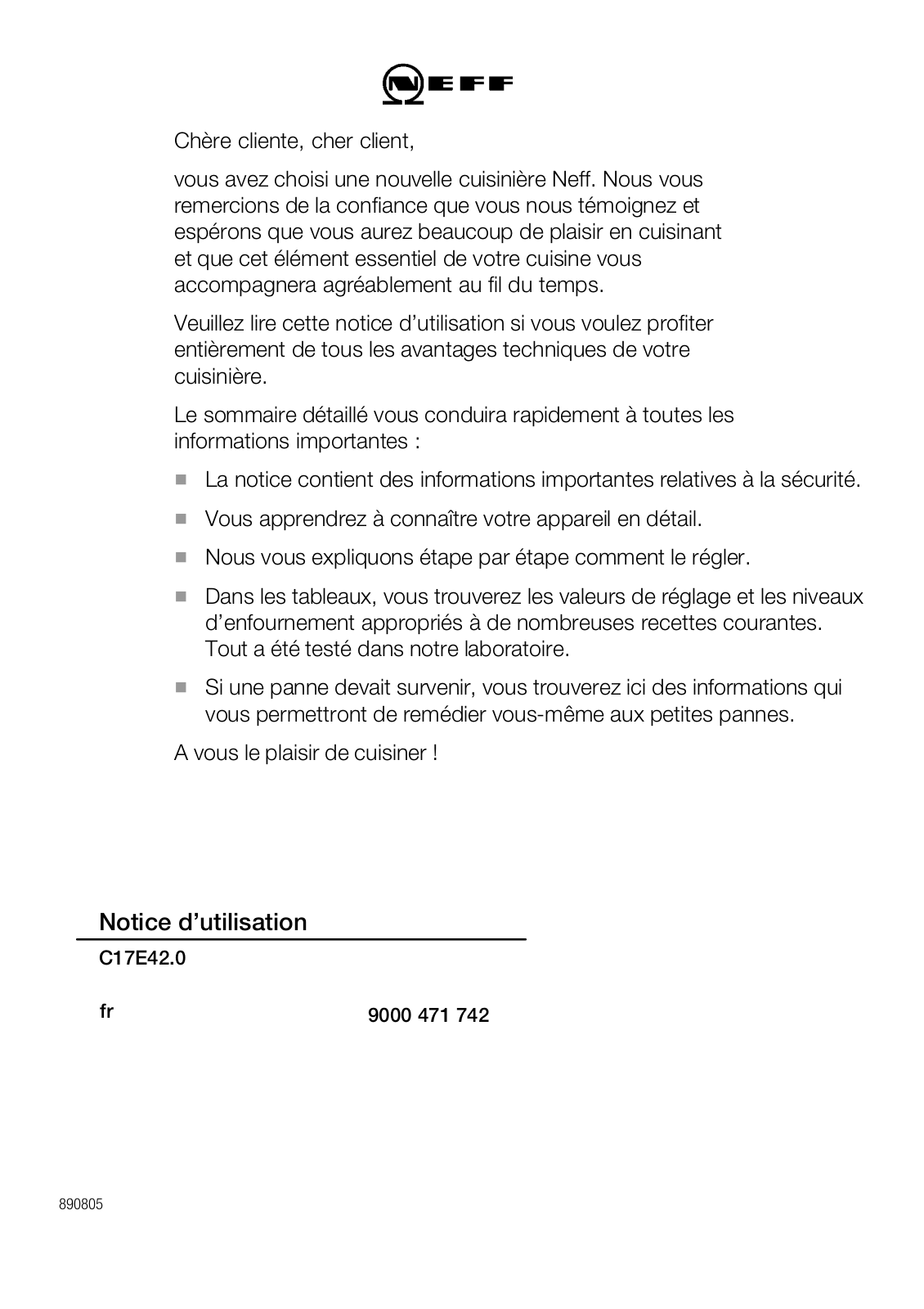 Neff C17E42N0, C17DR02N0, C17DR02N1 User Manual