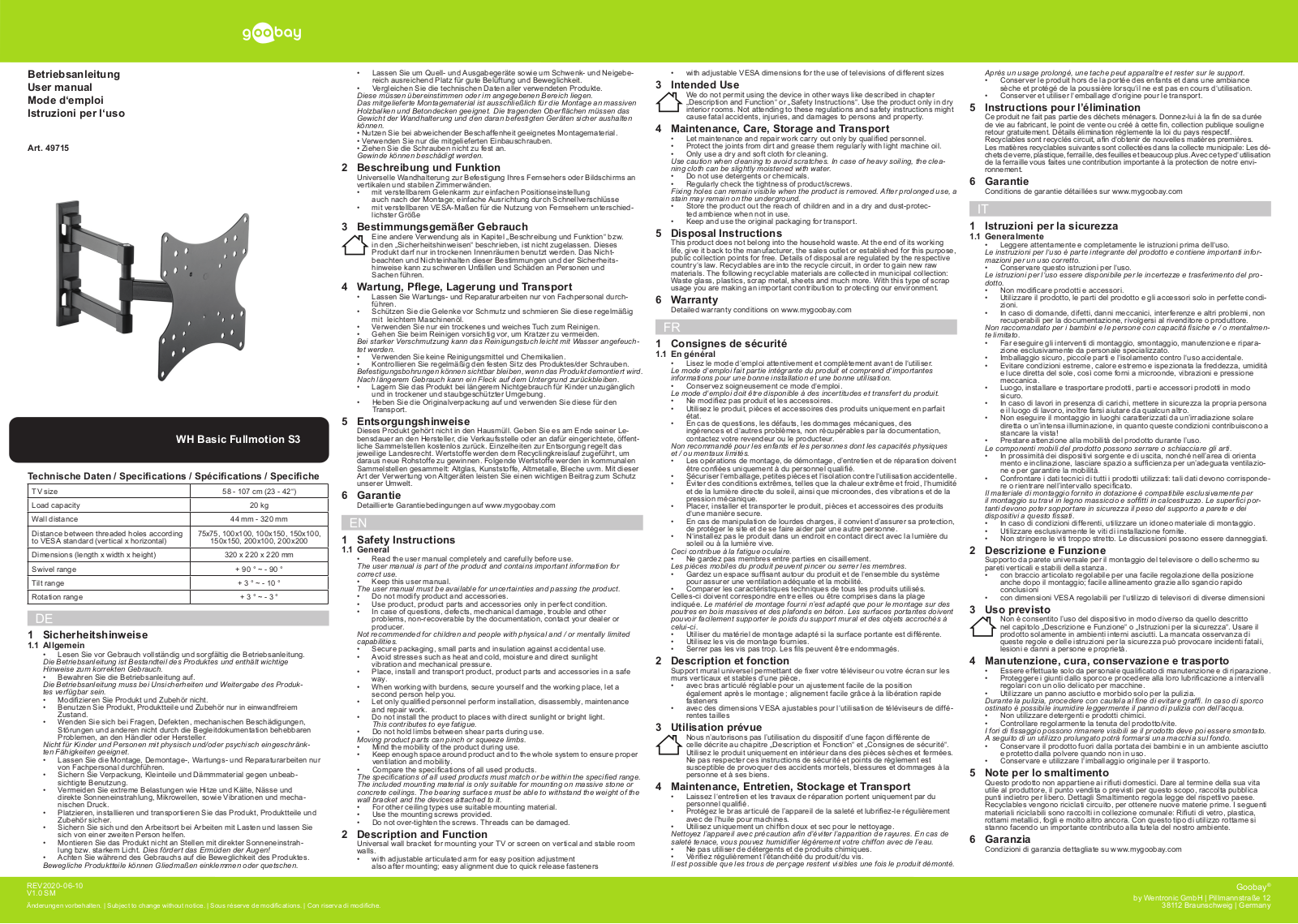 GOOBAY 49715 Datasheet - ManualMachine.com