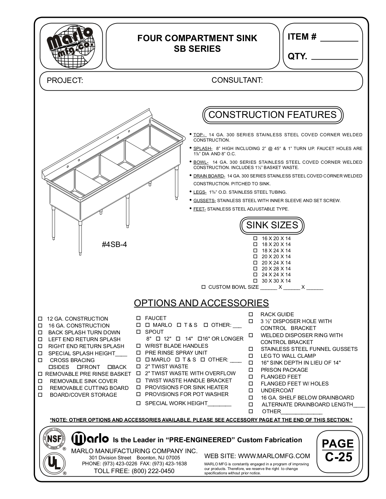 Marlo 4SB-4-1620 User Manual