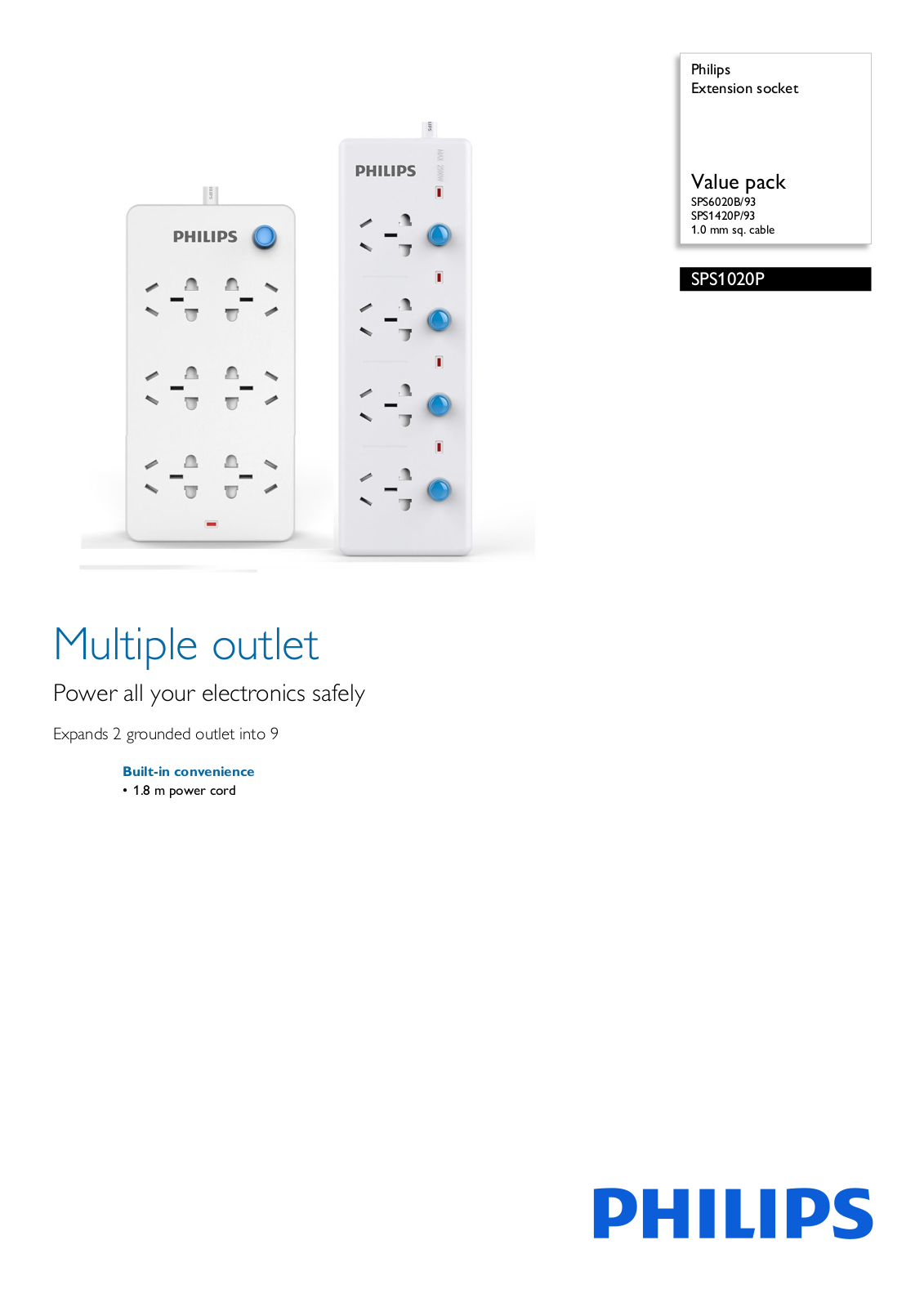 Philips SPS1020P/93 Product Description - ManualMachine.com