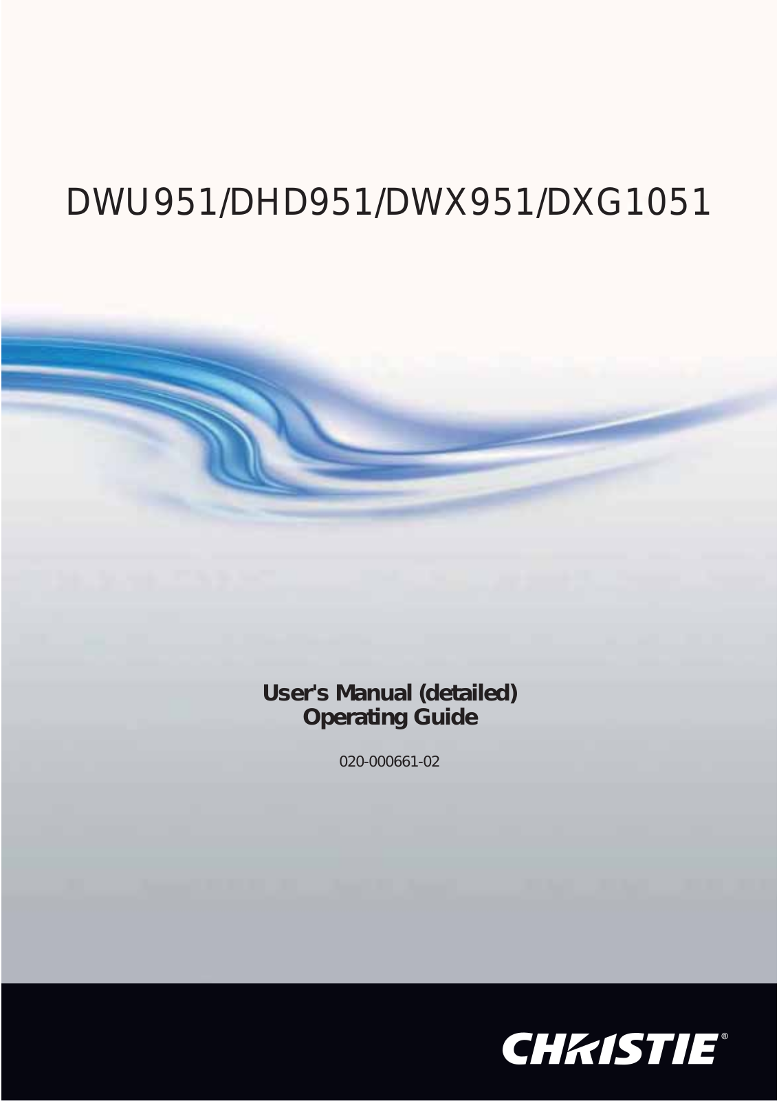 Christie DWU951-Q User Manual