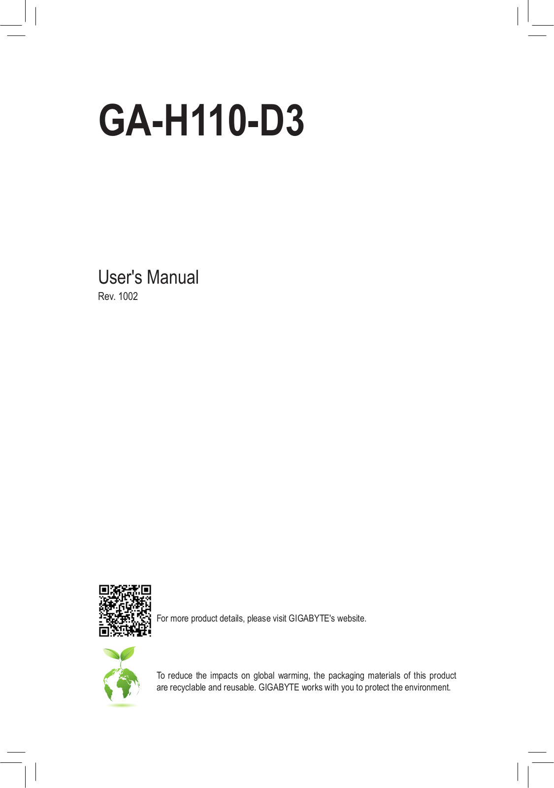 GIGABYTE GA-H110-D3 User Manual