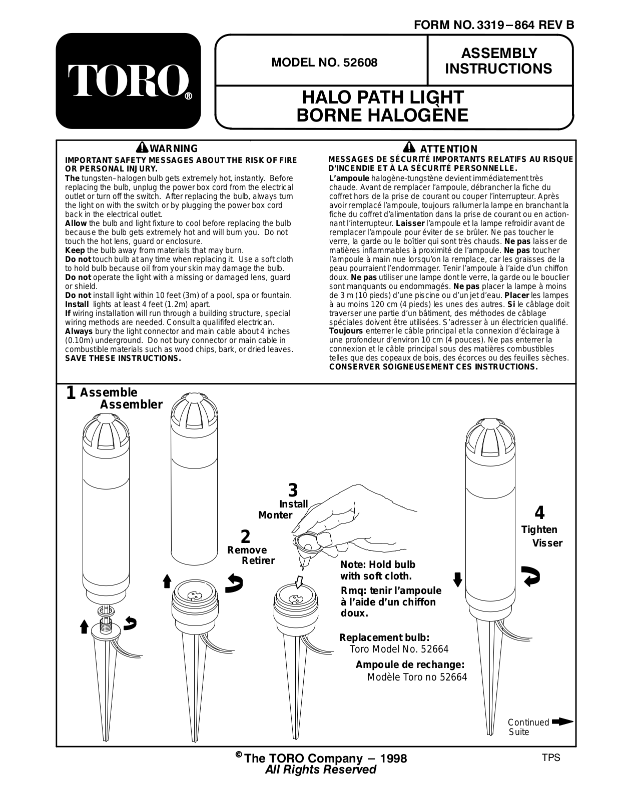 Toro 52608 Installation Instructions