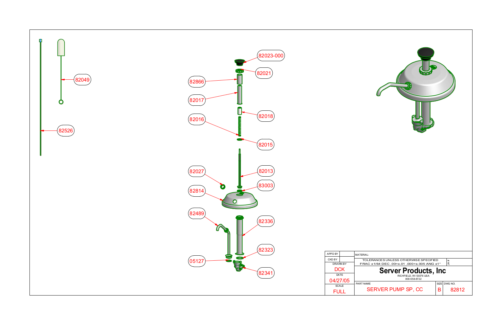 Server 82812 Parts List