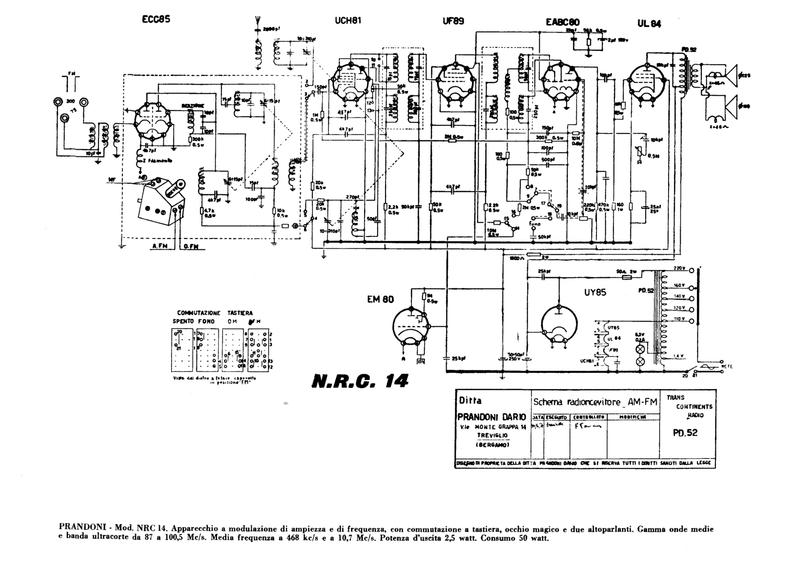 Trans Continents Radio nrc14 schematic