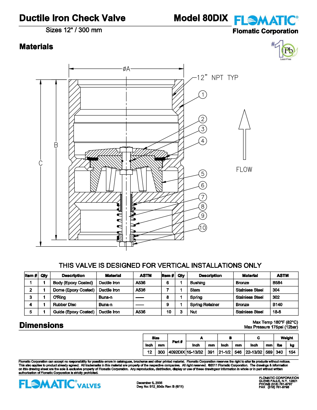 Flomatic 80DIX Parts List