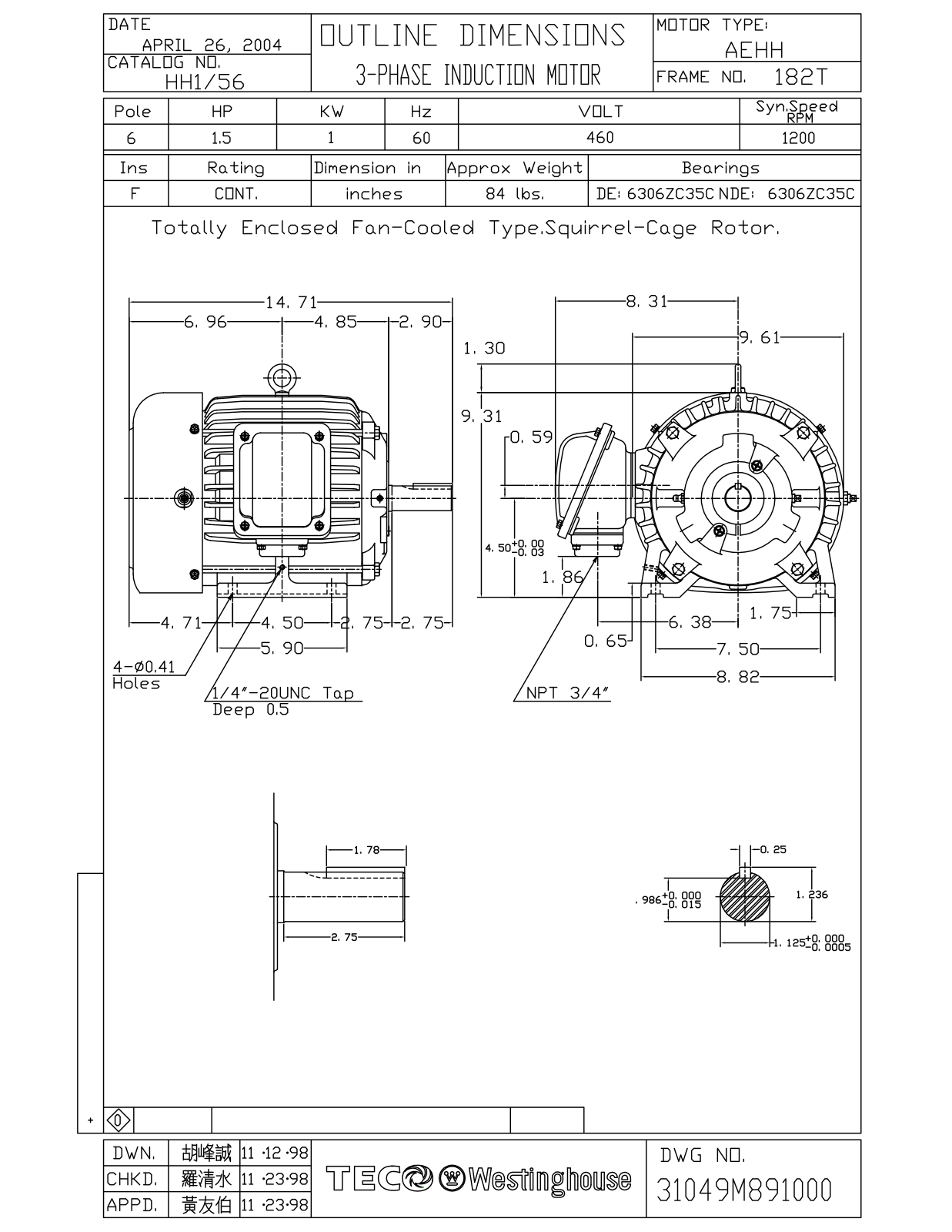 Teco HH1/56 Reference Drawing