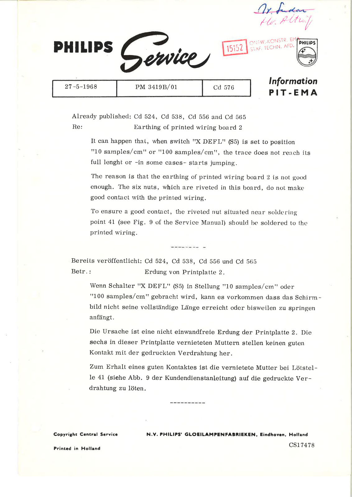 Philips PM 3419B Service Manual