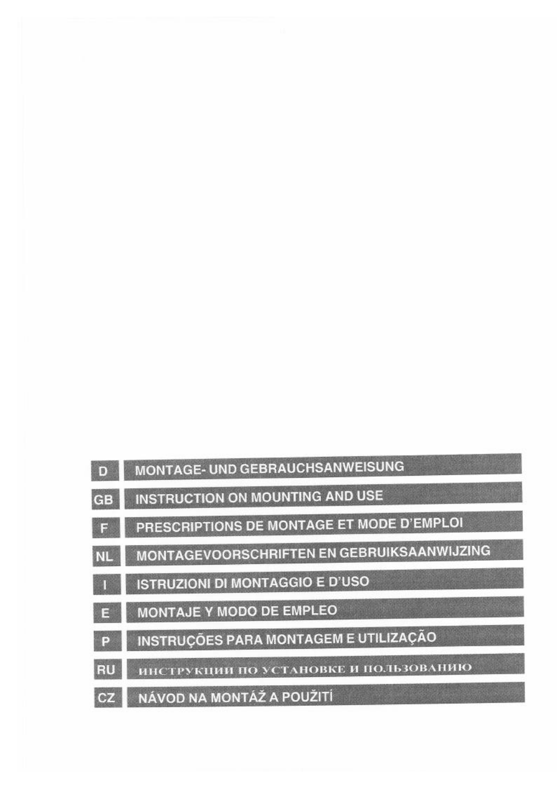 Rosières RHD8, RHD8IN User Manual