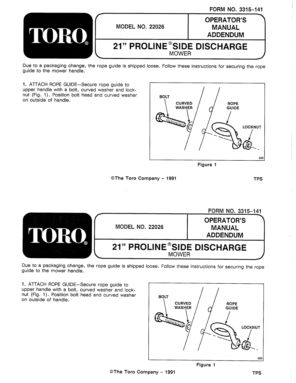 Toro 22026 Addendum