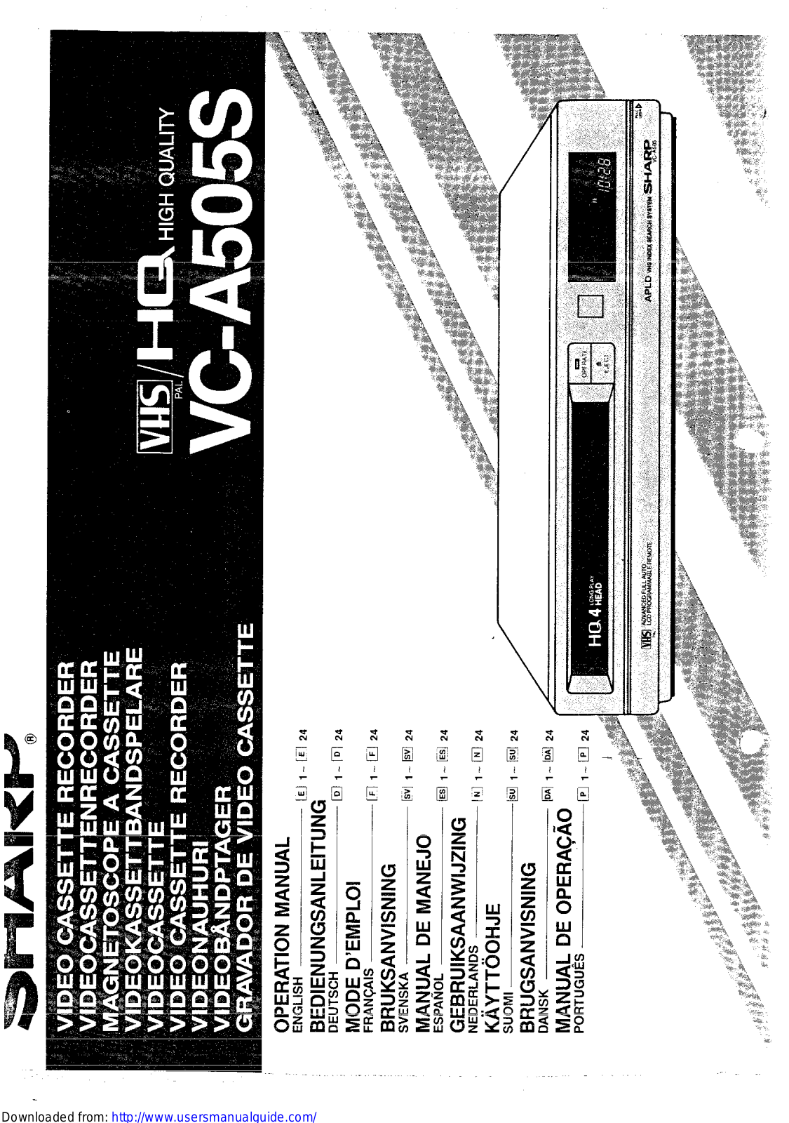 SHARP VC-A505S User Manual