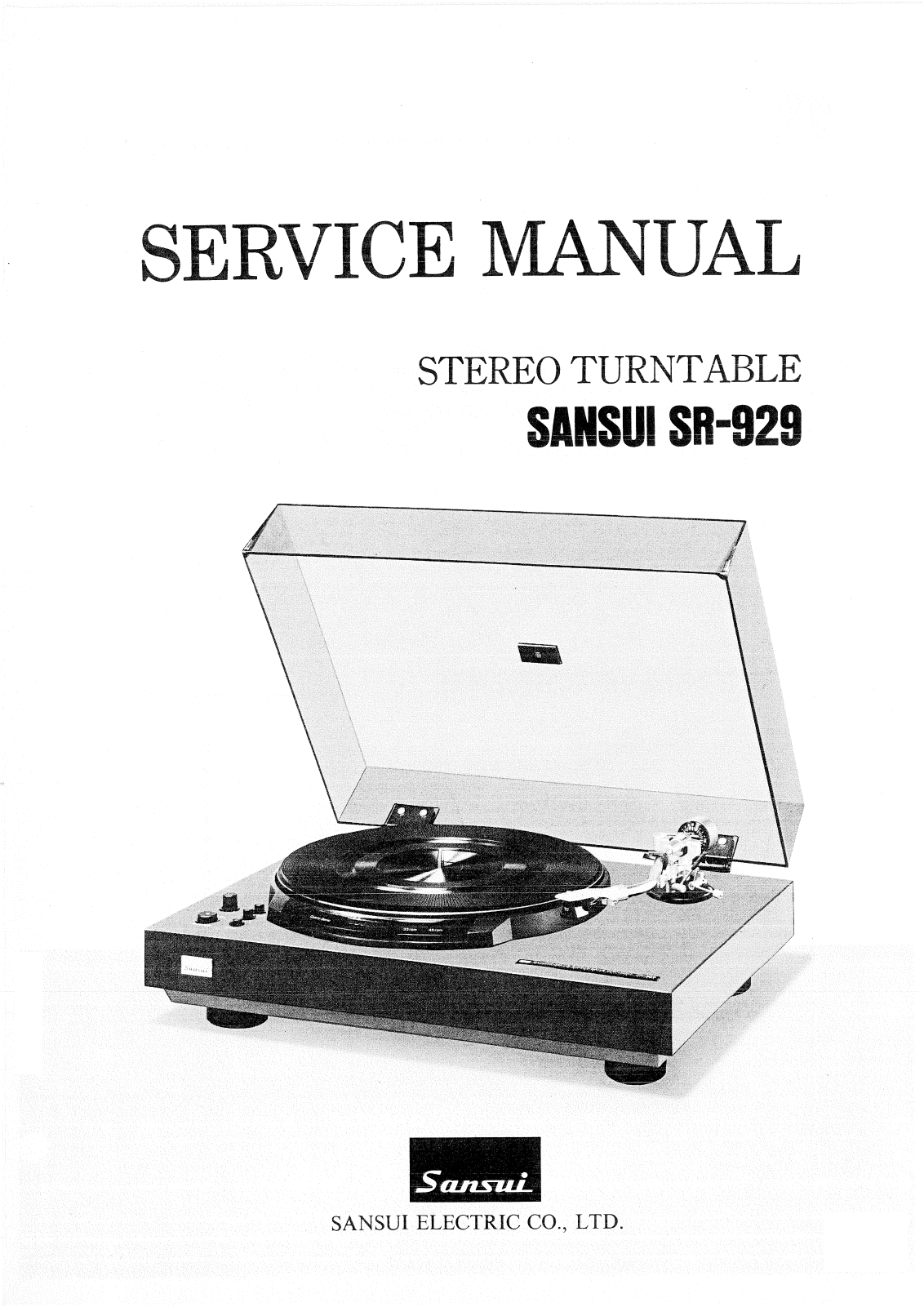 Sansui SR-929 Service manual