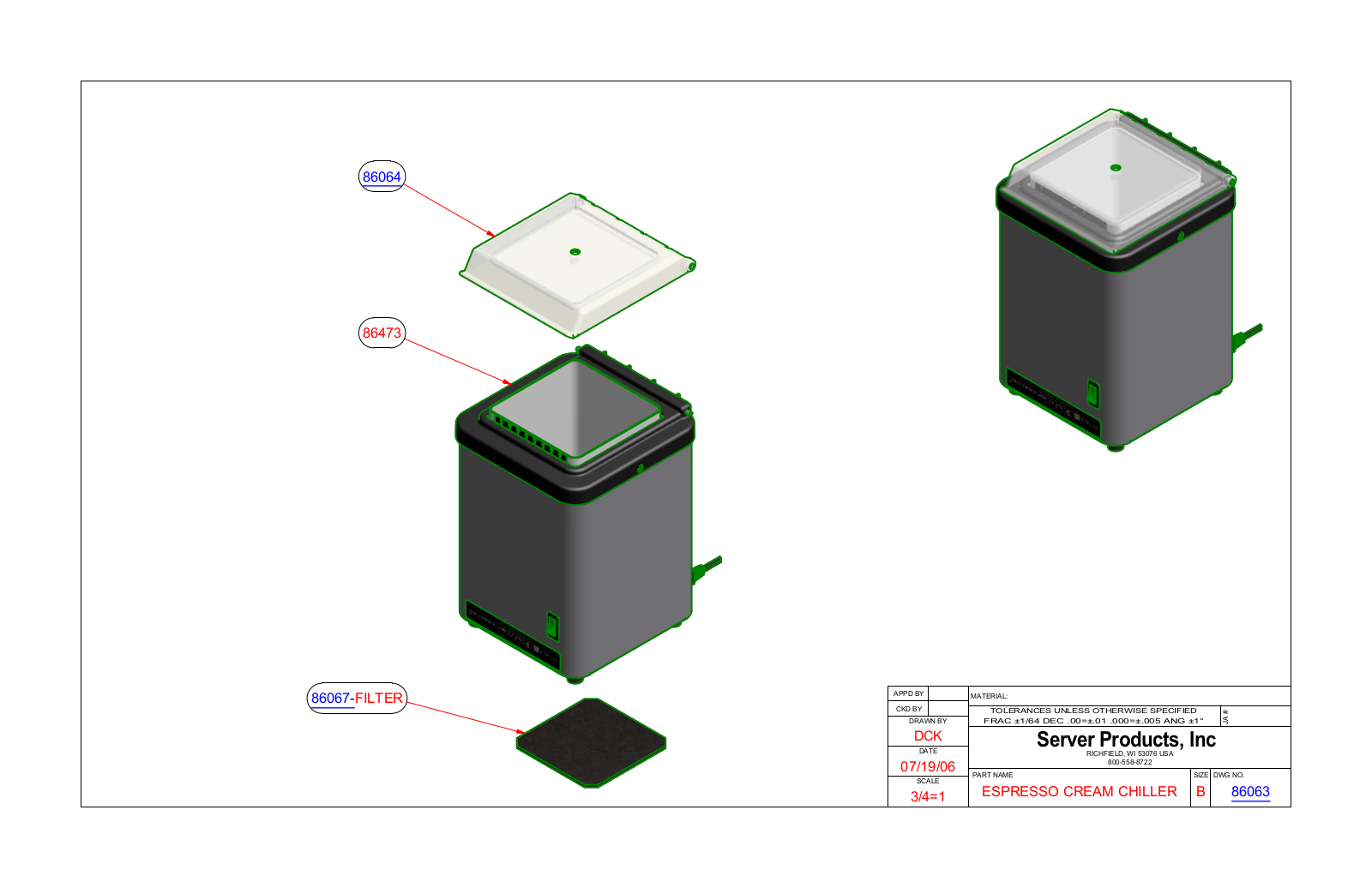 Server 86063 Parts Manual