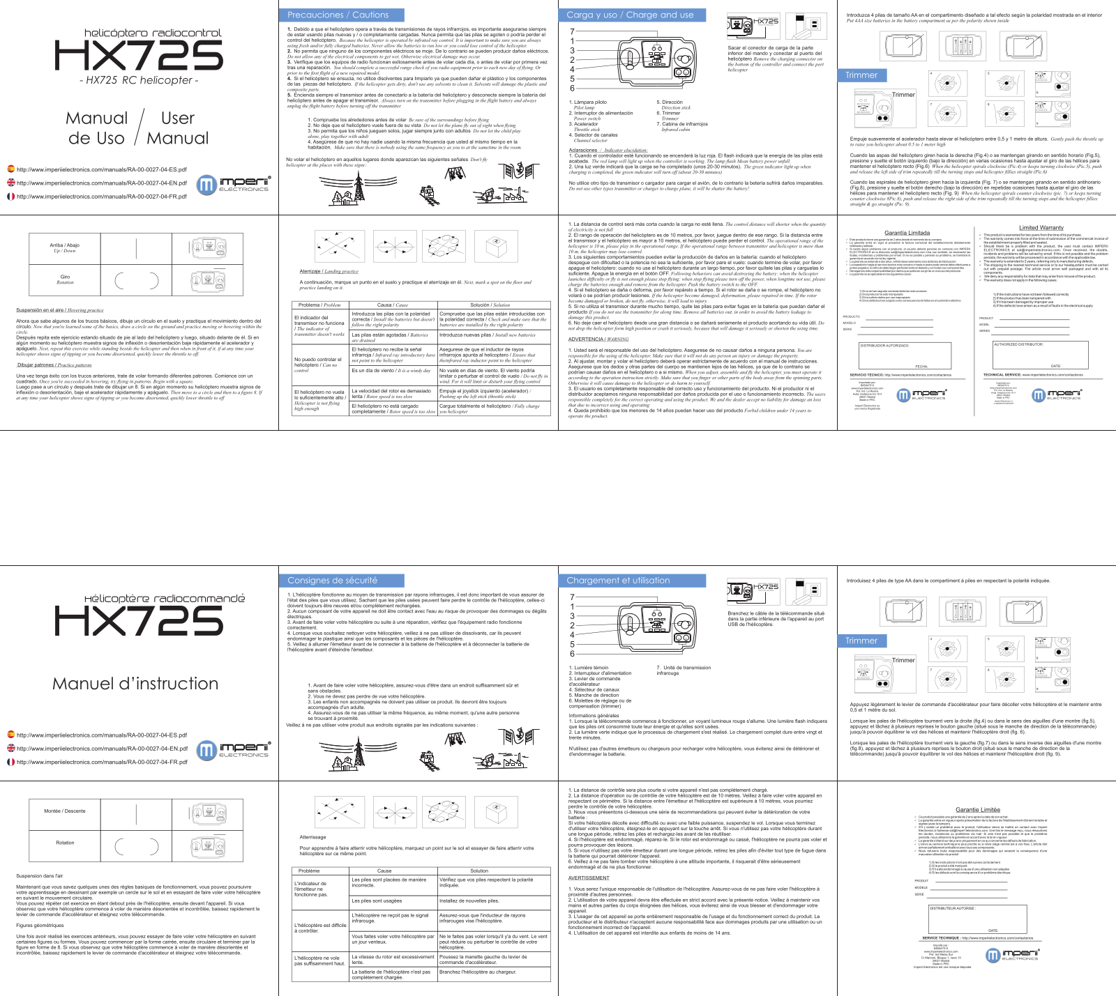 imperii HX725 RC Helicopter User Manual