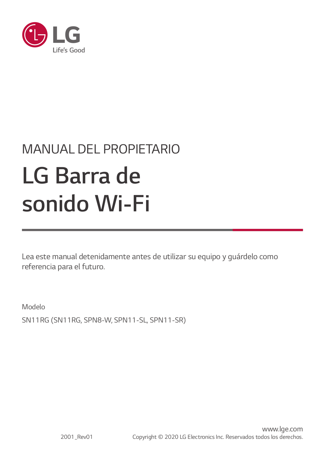 LG SN11RG User Manual