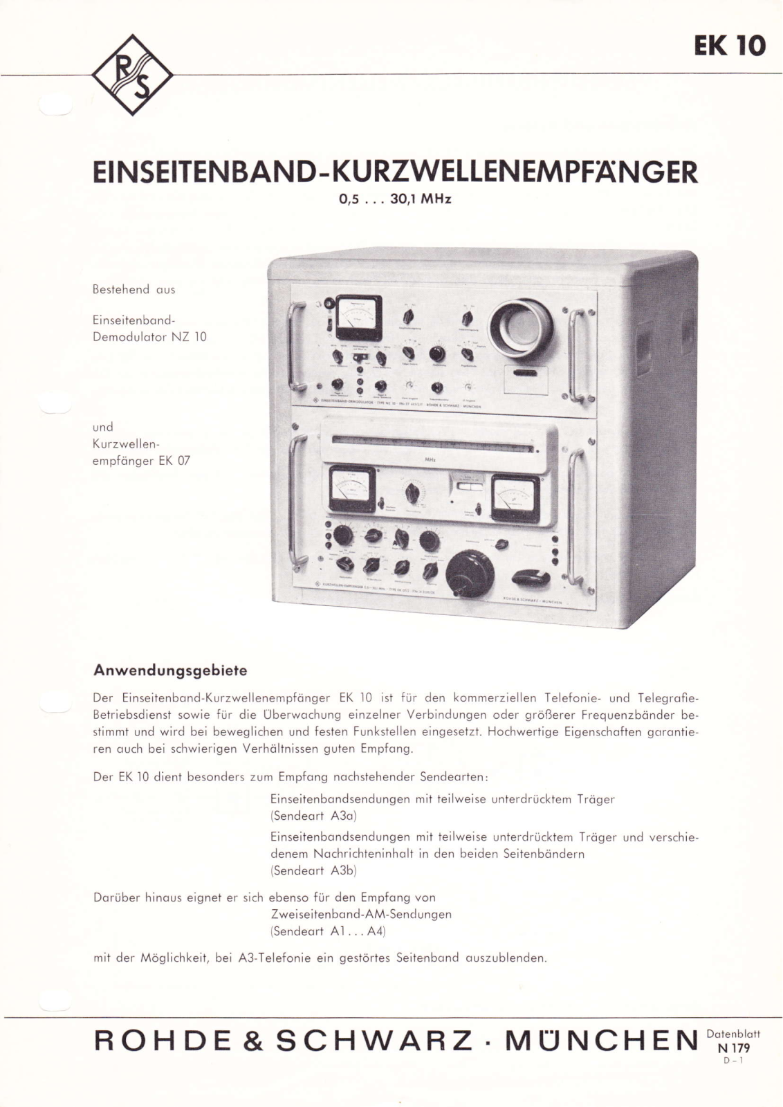 Rohde & Schwarz EK 10 Datasheet - ManualMachine.com