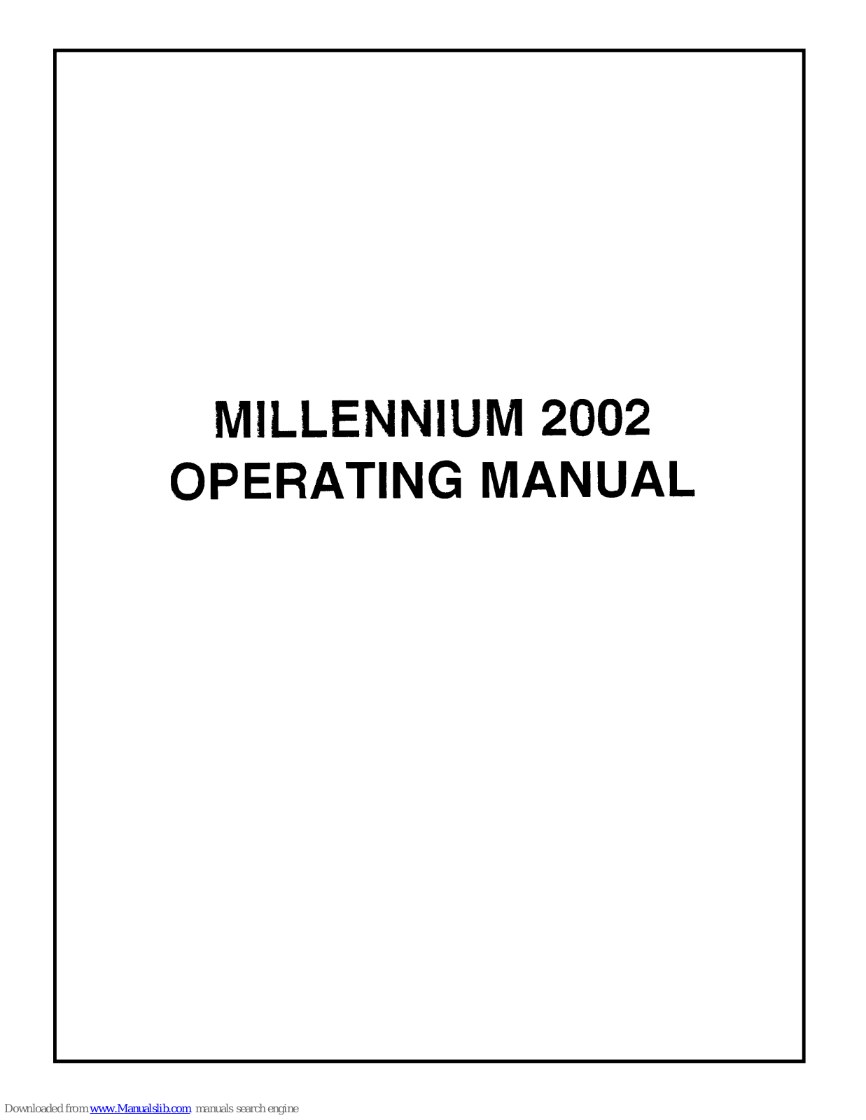 Magnum Millenium 2002 Operating Manual