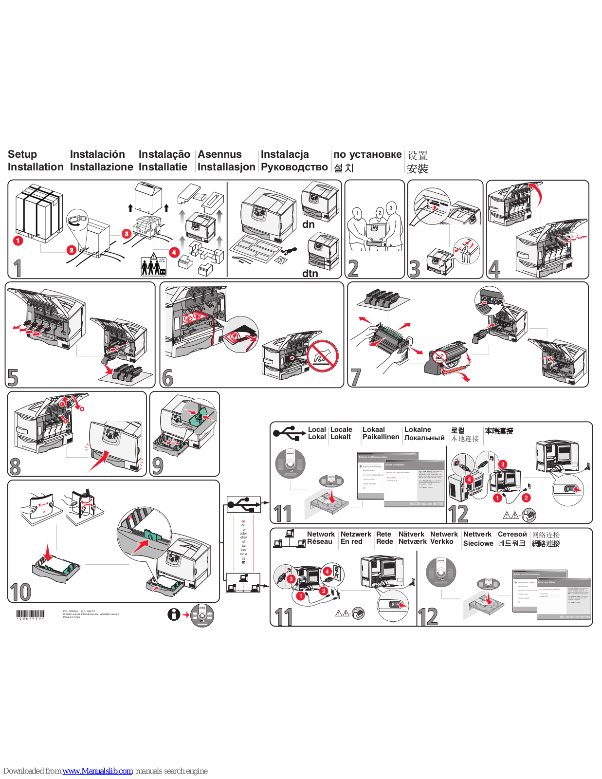 Lexmark 772dn - C Color Laser Printer, C770, C770n - Color Laser 25ppm USB Printer, C772, Printer Setup Sheet