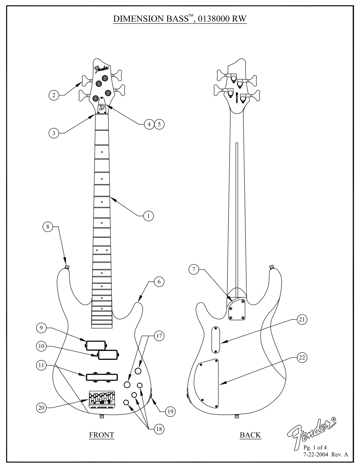 Fender Dimension-Bass Service Manual