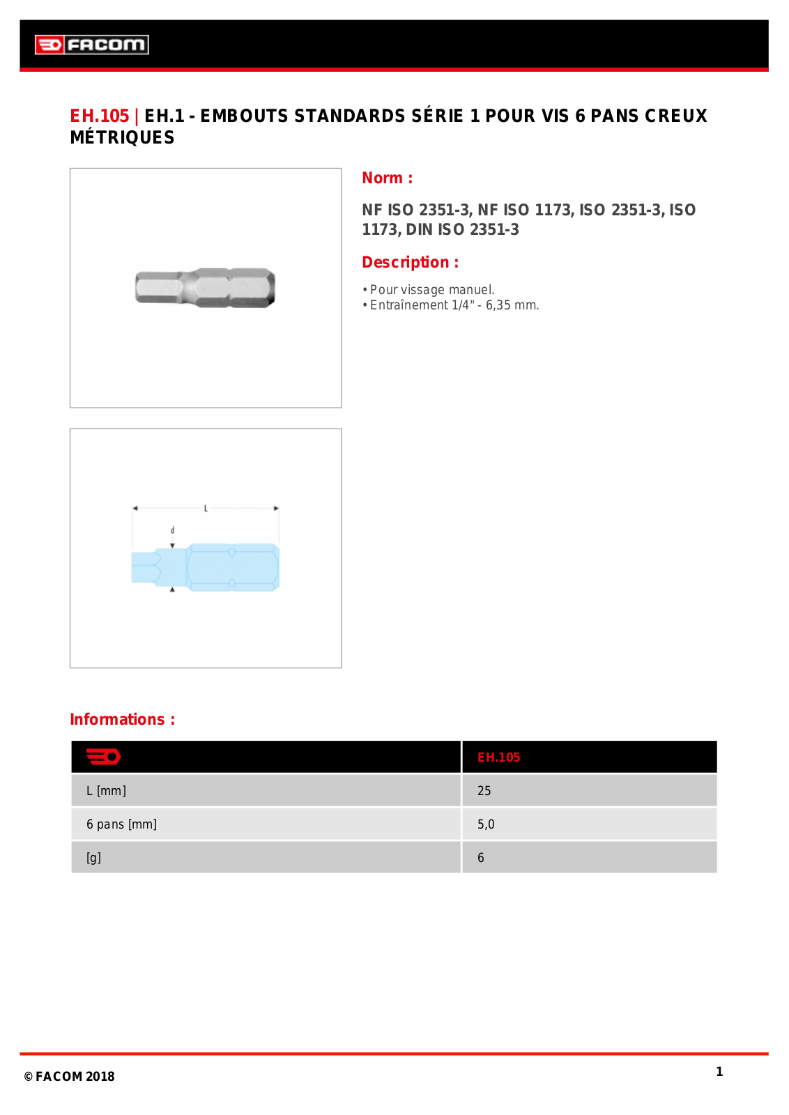 Facom EH.105 Specification - ManualMachine.com