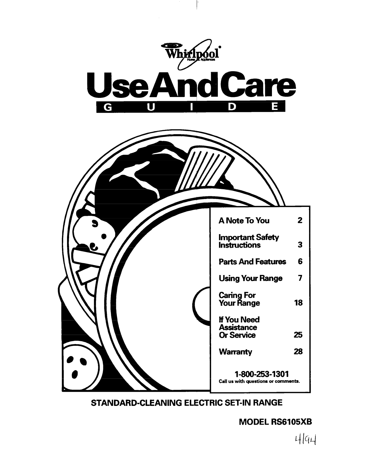 Whirlpool RS6105XB User Manual