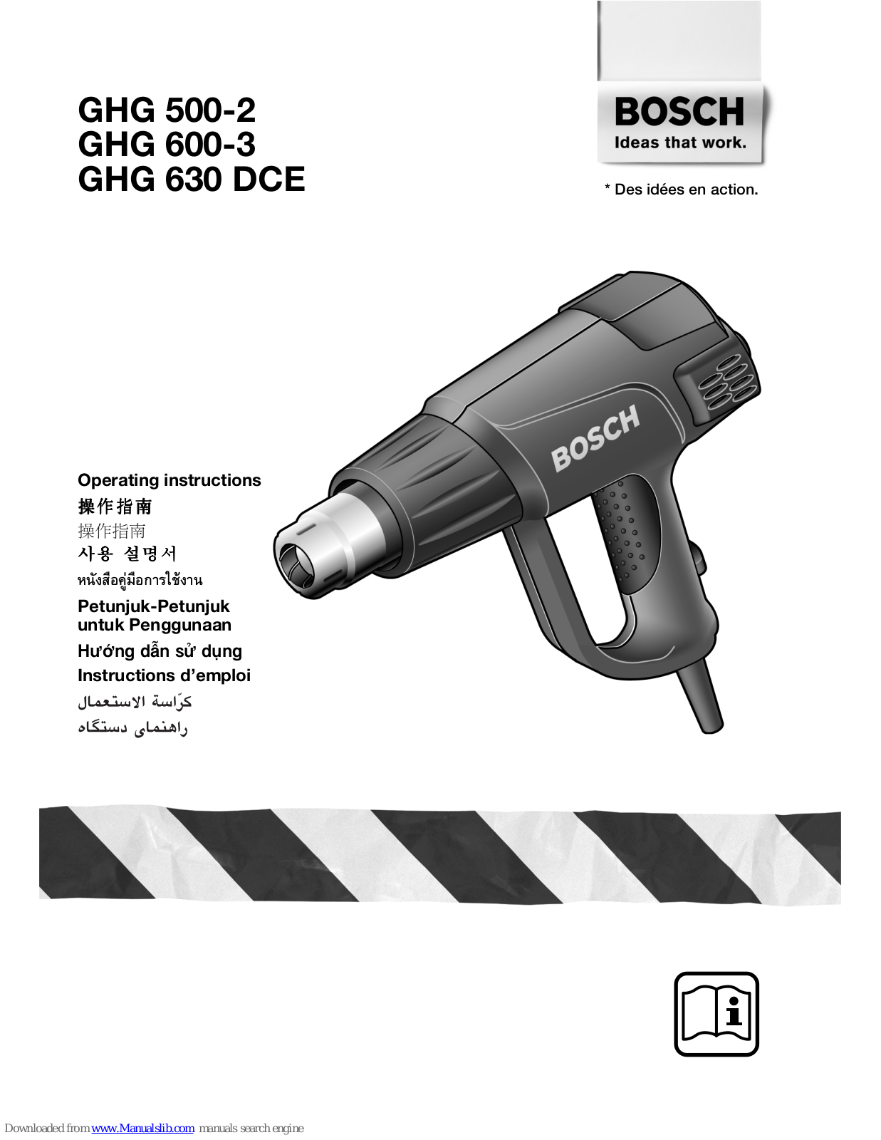 Bosch GHG 500-2, GHG 600-3, GHG 630 DCE Operating Instructions Manual