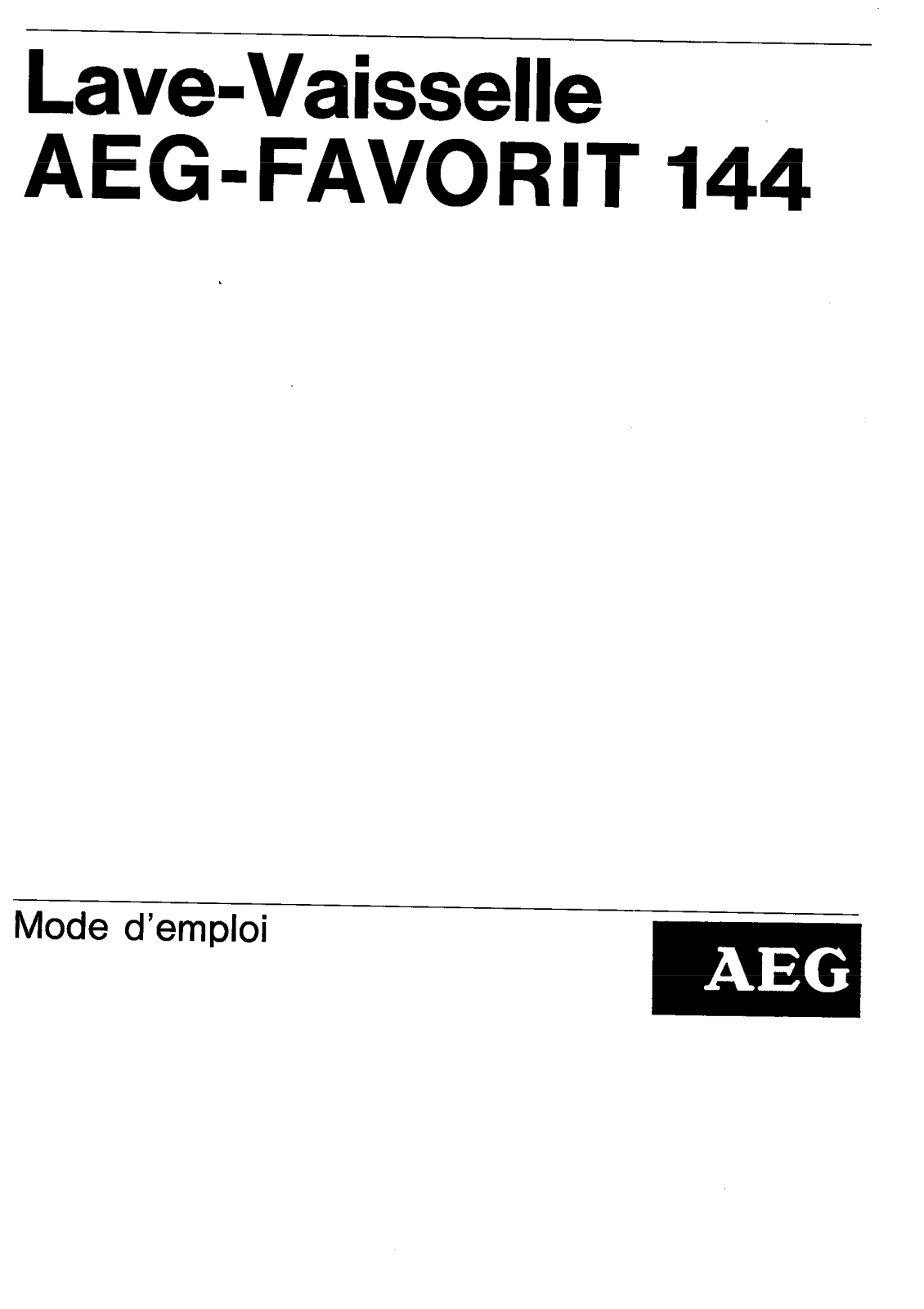 Aeg 144 User Manual