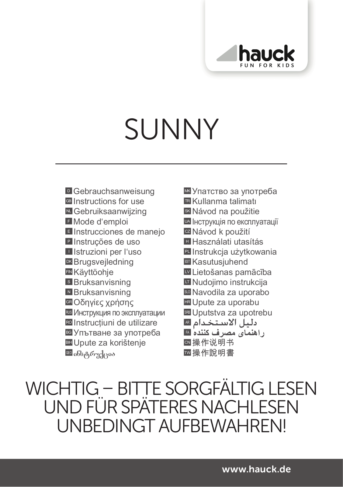 Hauck SUNNY Service Manual