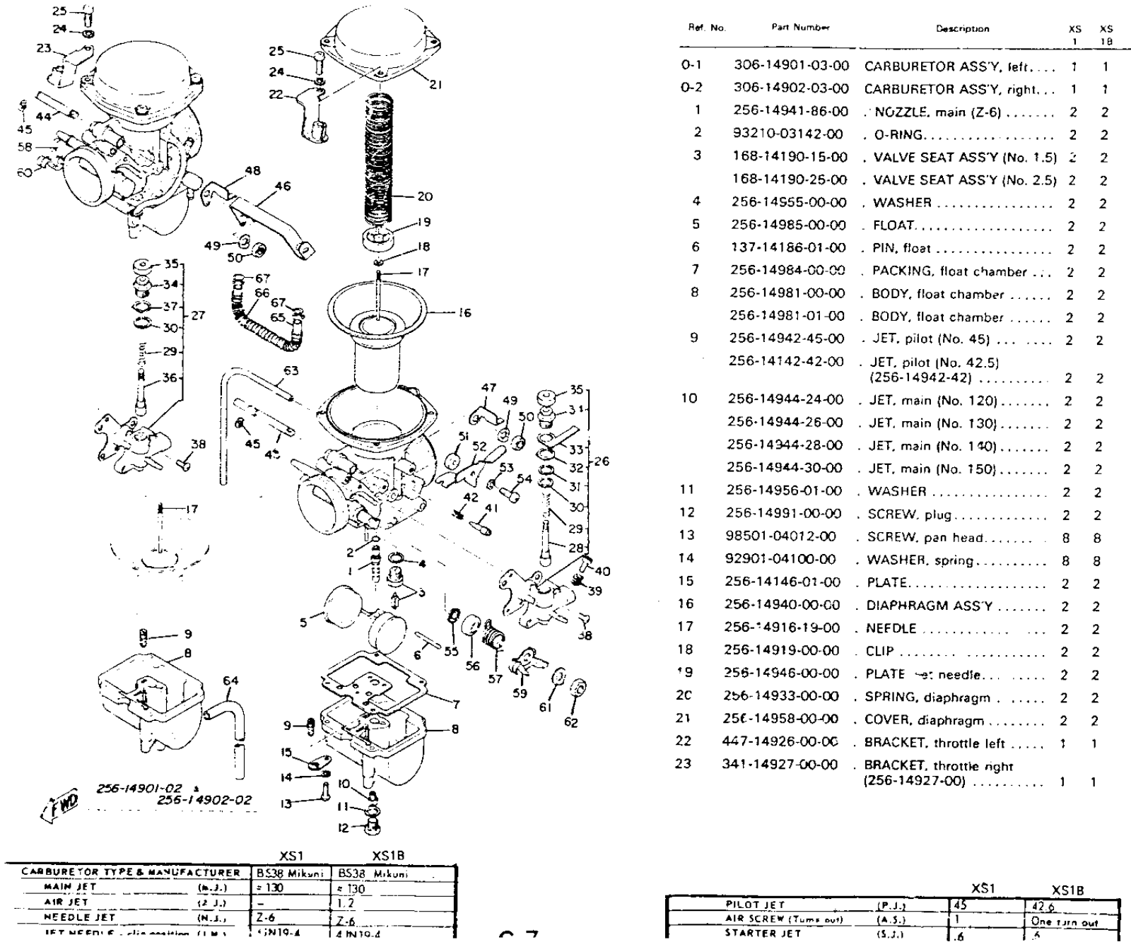 Yamaha XS650 1970-1979 Service Manual carbsXS1