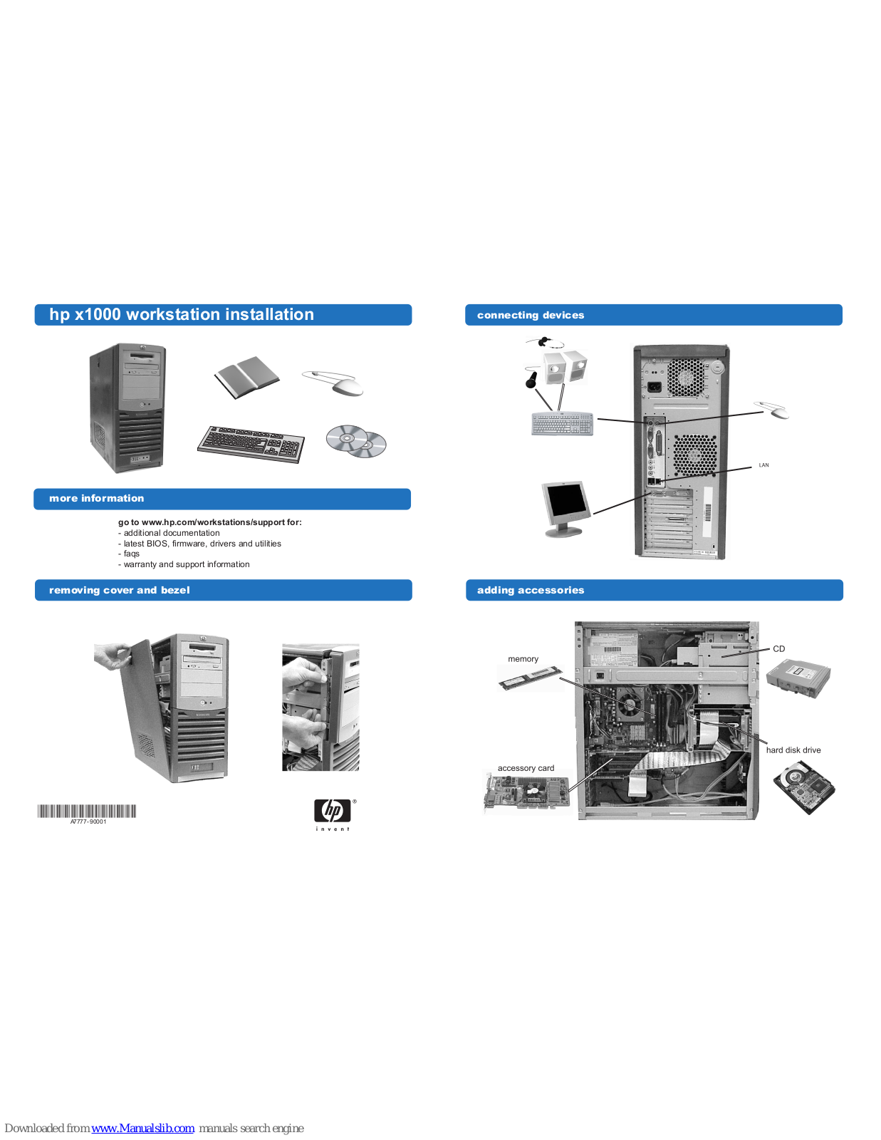 HP Workstation x1000 Install Manual