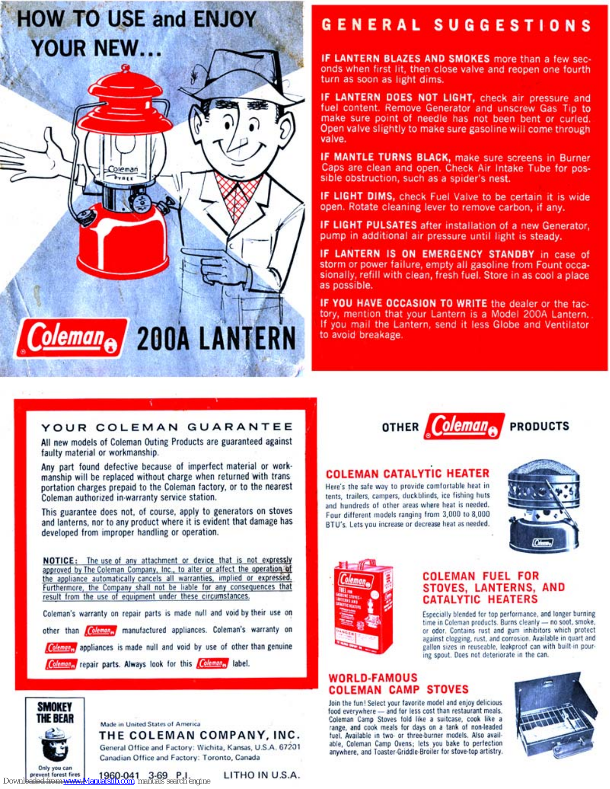 Coleman 200A LANTERN How To Use Manual