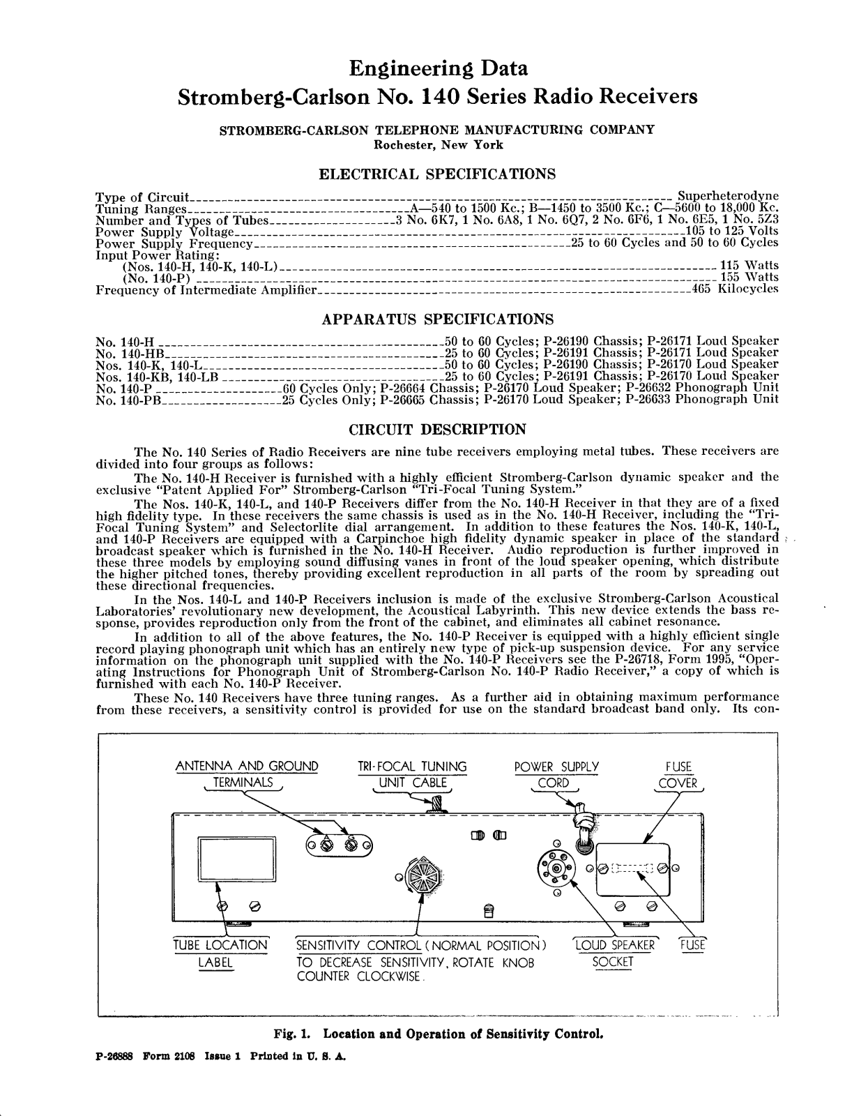 Stromberg Carlson 140 schematic