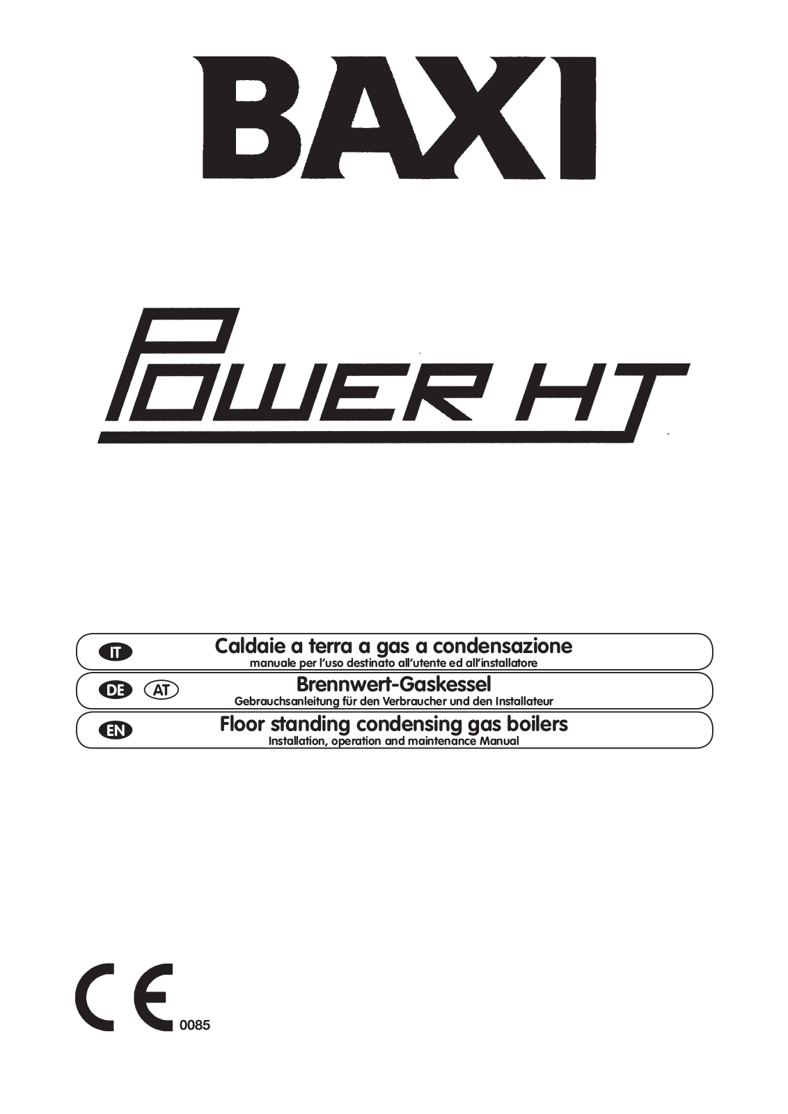 Baxi Power HT 1.1000, Power HT 1.850, Power HT 1.1150, Power HT 1.1500, Power HT 1.1200 Installation, Operation And Maintenance Manual - ManualMachine.com