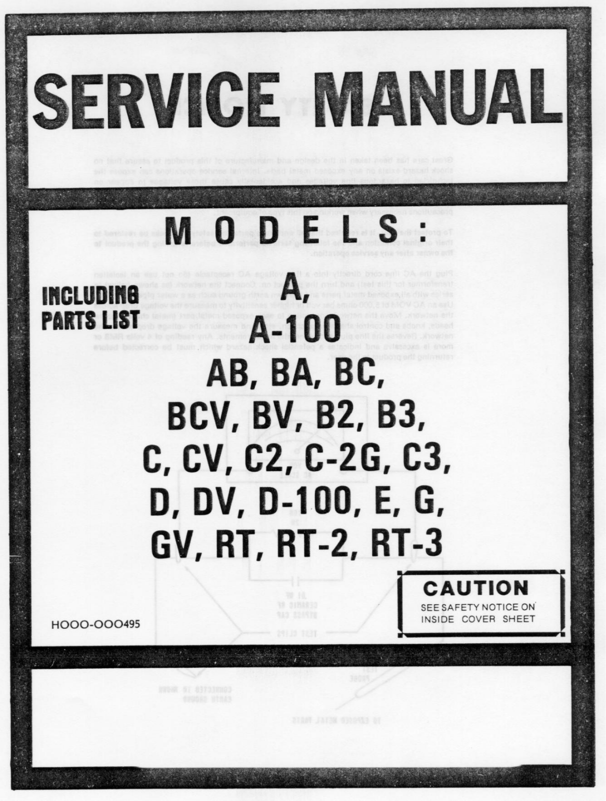 Hammond R-T3, R-T2, R-T, G-V, G Service Manual