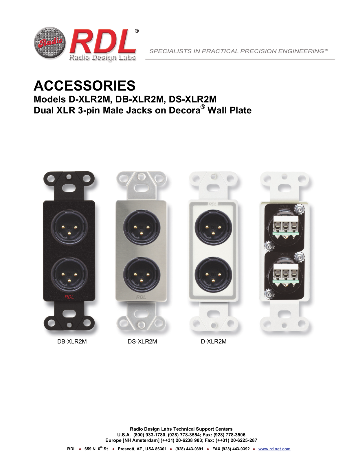 RDL DXLR2M, DS-XLR2M, DB-XLR2M Datasheet - ManualMachine.com