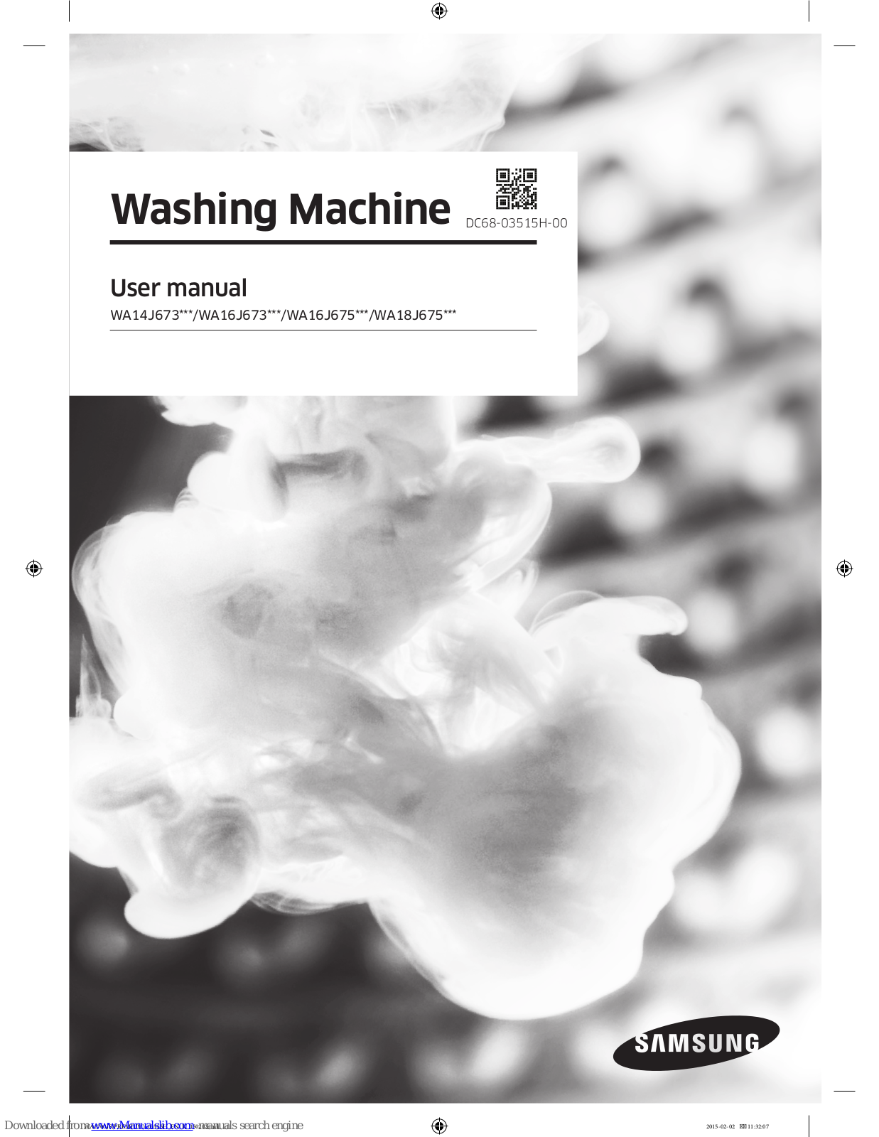 Samsung WA14J673 Series, WA16J675 Series, WA16J673 Series, WA18J675 Series User Manual