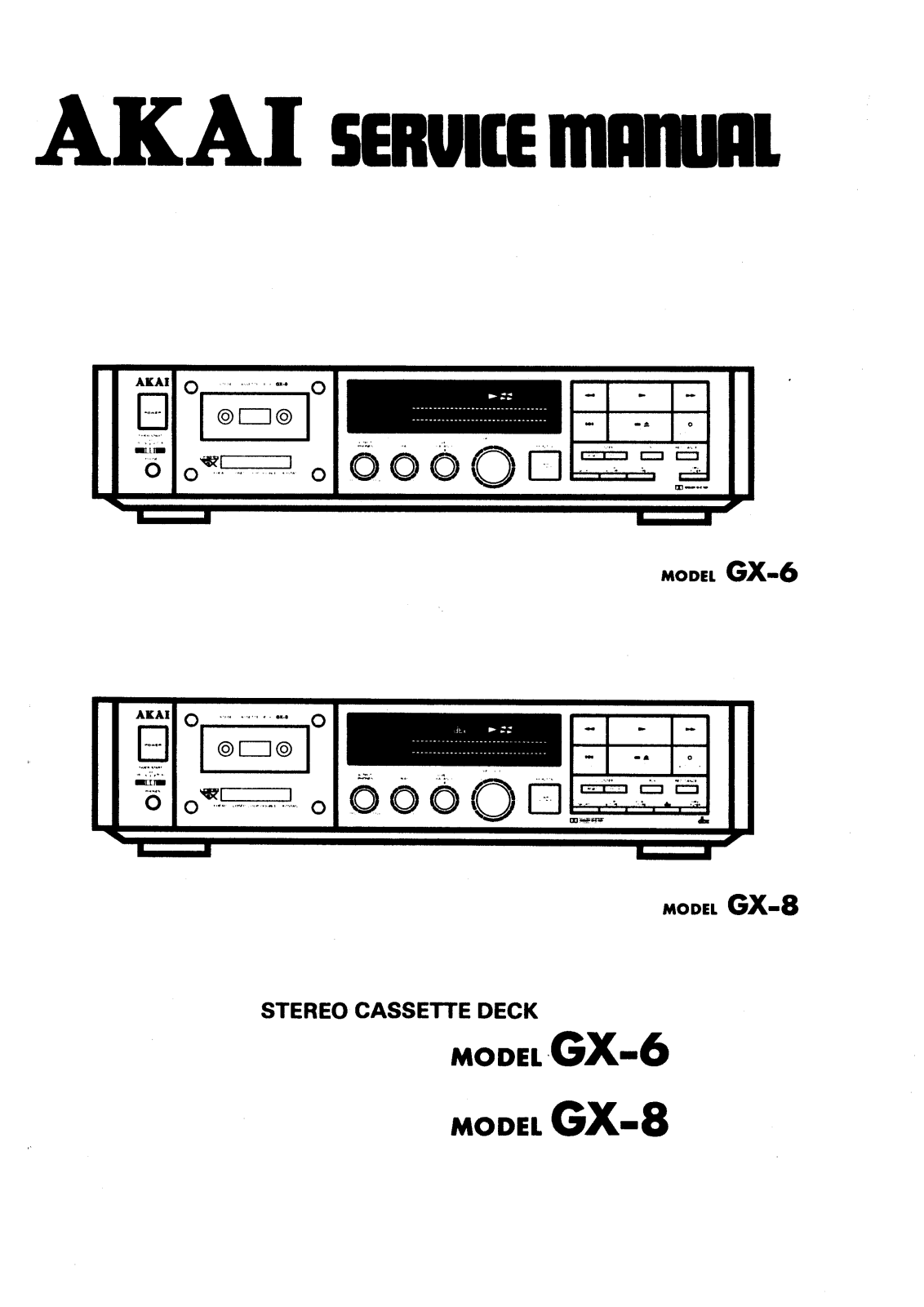 Akai GX-6, GX-8 Service manual