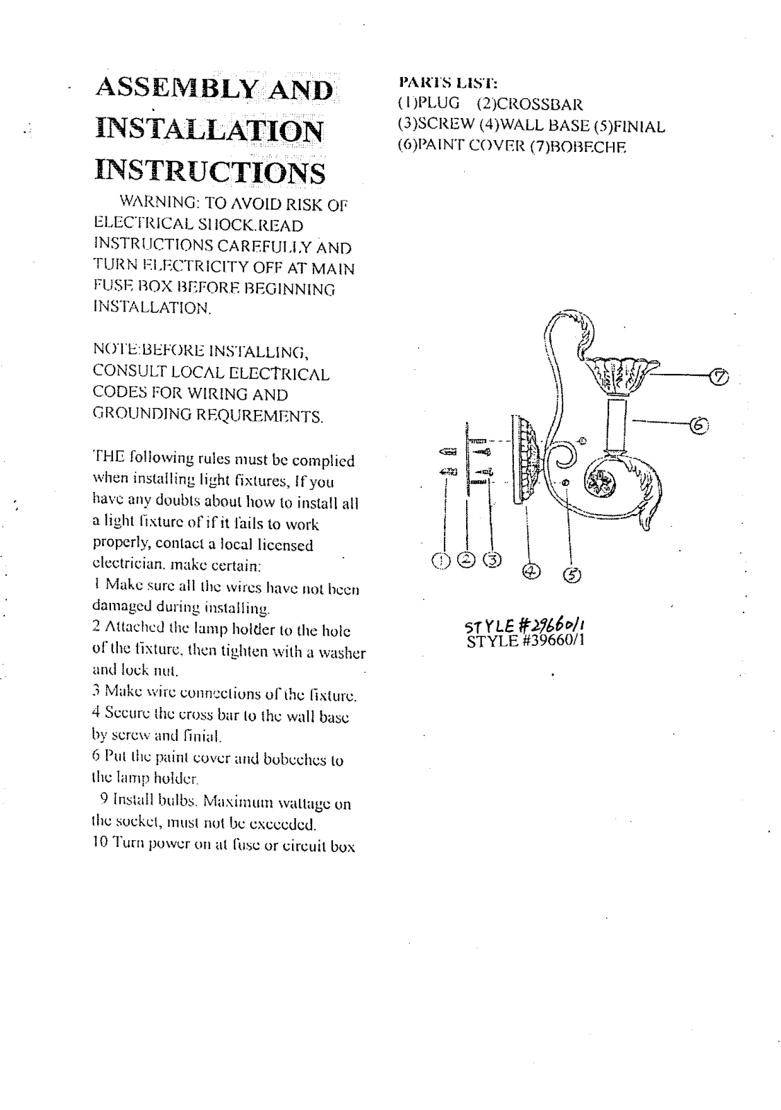 Triarch 39660-1 User Manual