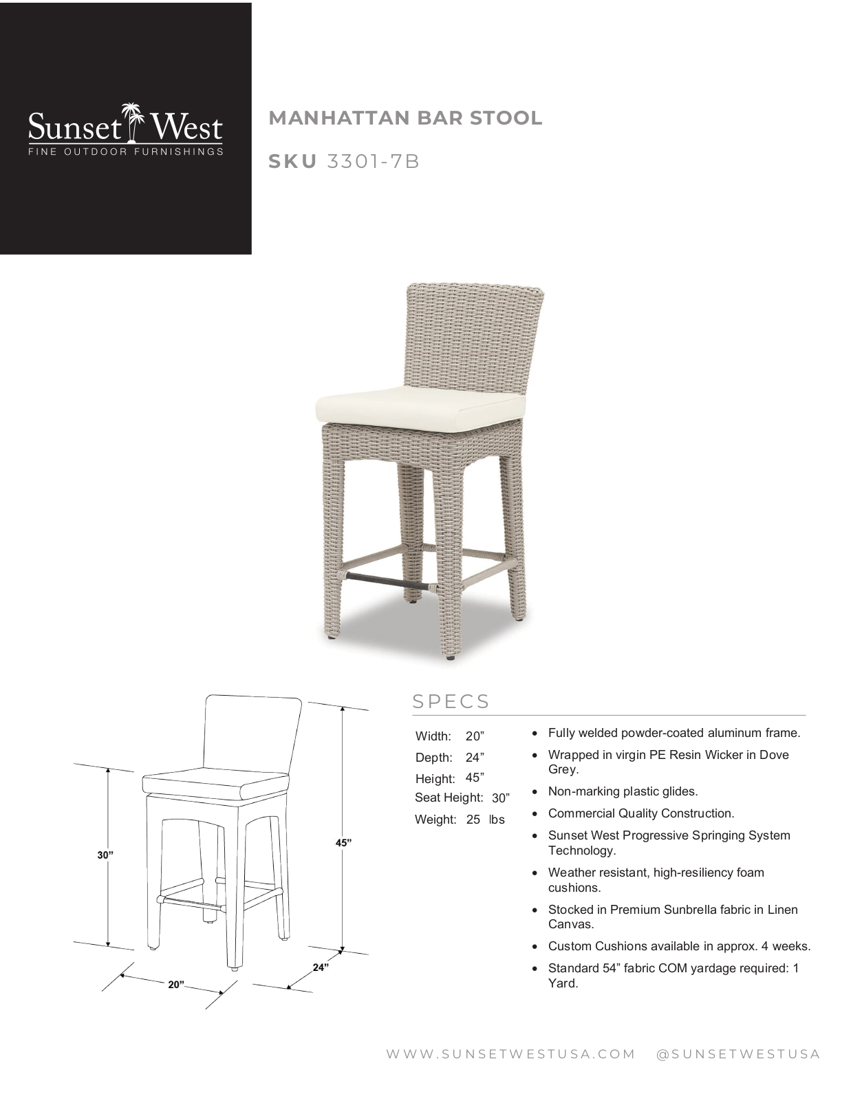 Sunset West XSW1524 Specifications - ManualMachine.com