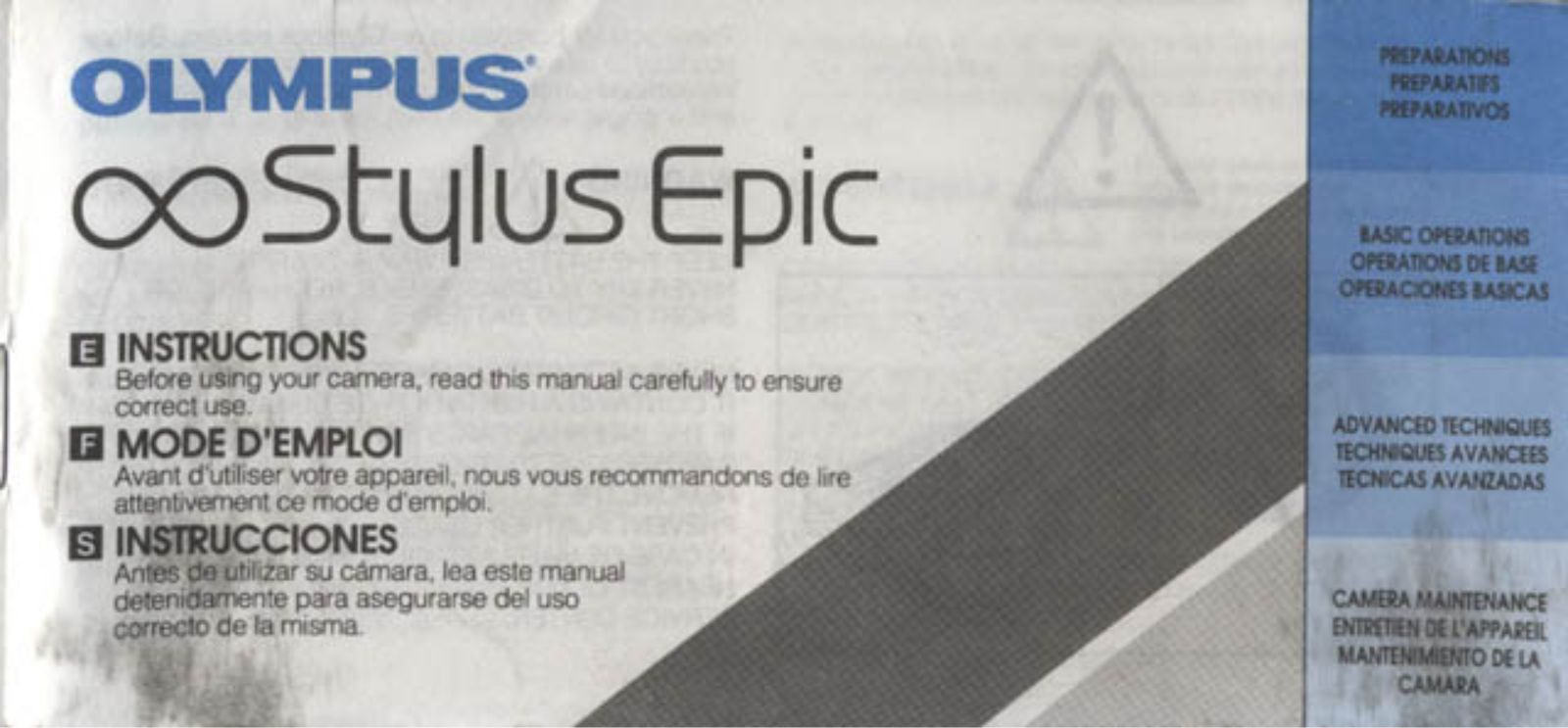 Olympus Stylus Epic Operating Instructions