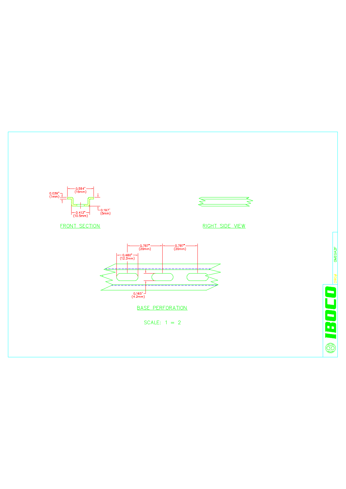 Iboco OMEGA2F Dimensional Sheet