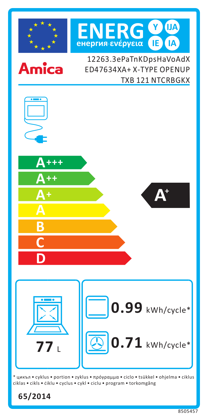 Amica X-type TXB 121 NTCRBGKX User Manual