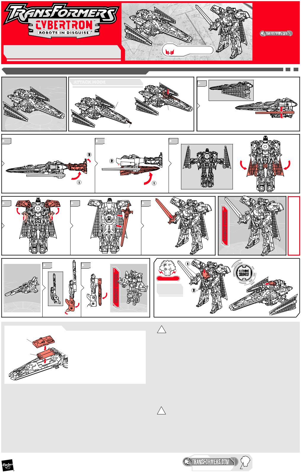 HASBRO Transformers Cybertron Vector Prime User Manual