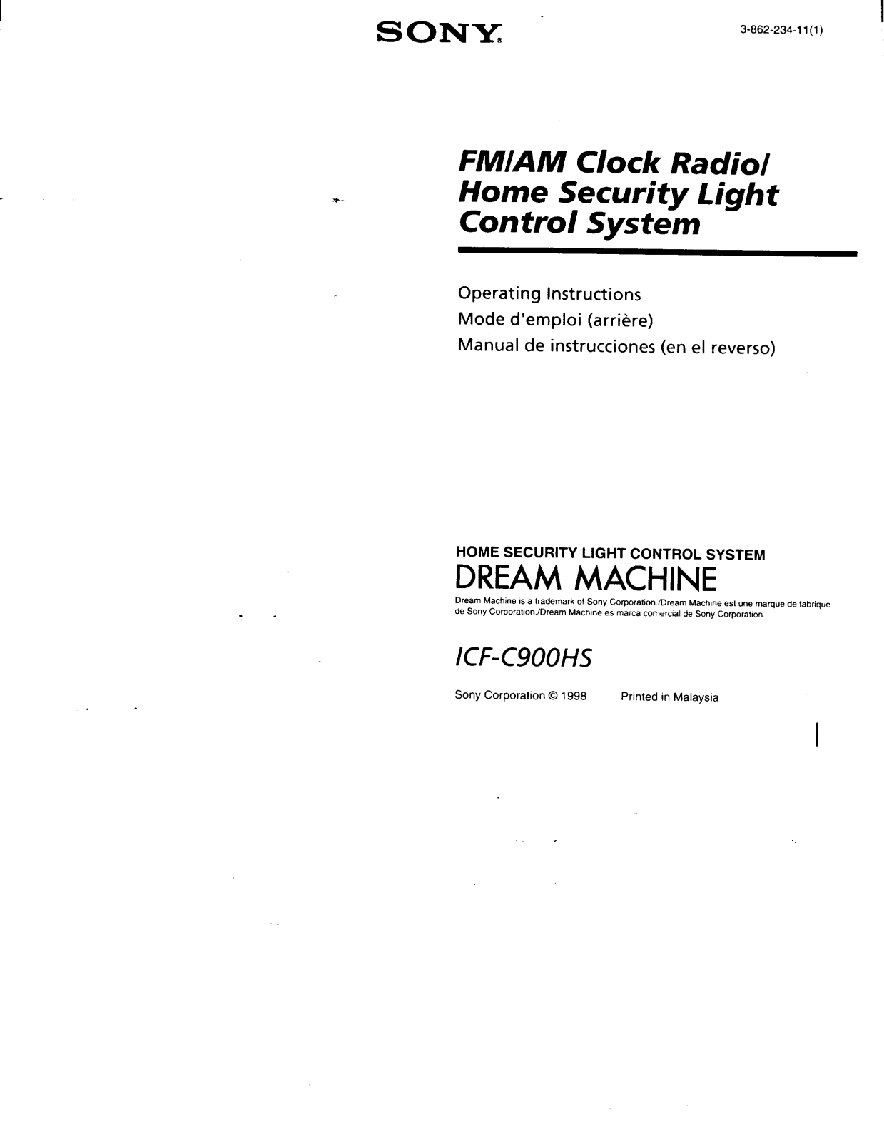 Sony ICF-C900HS Operating Instruction