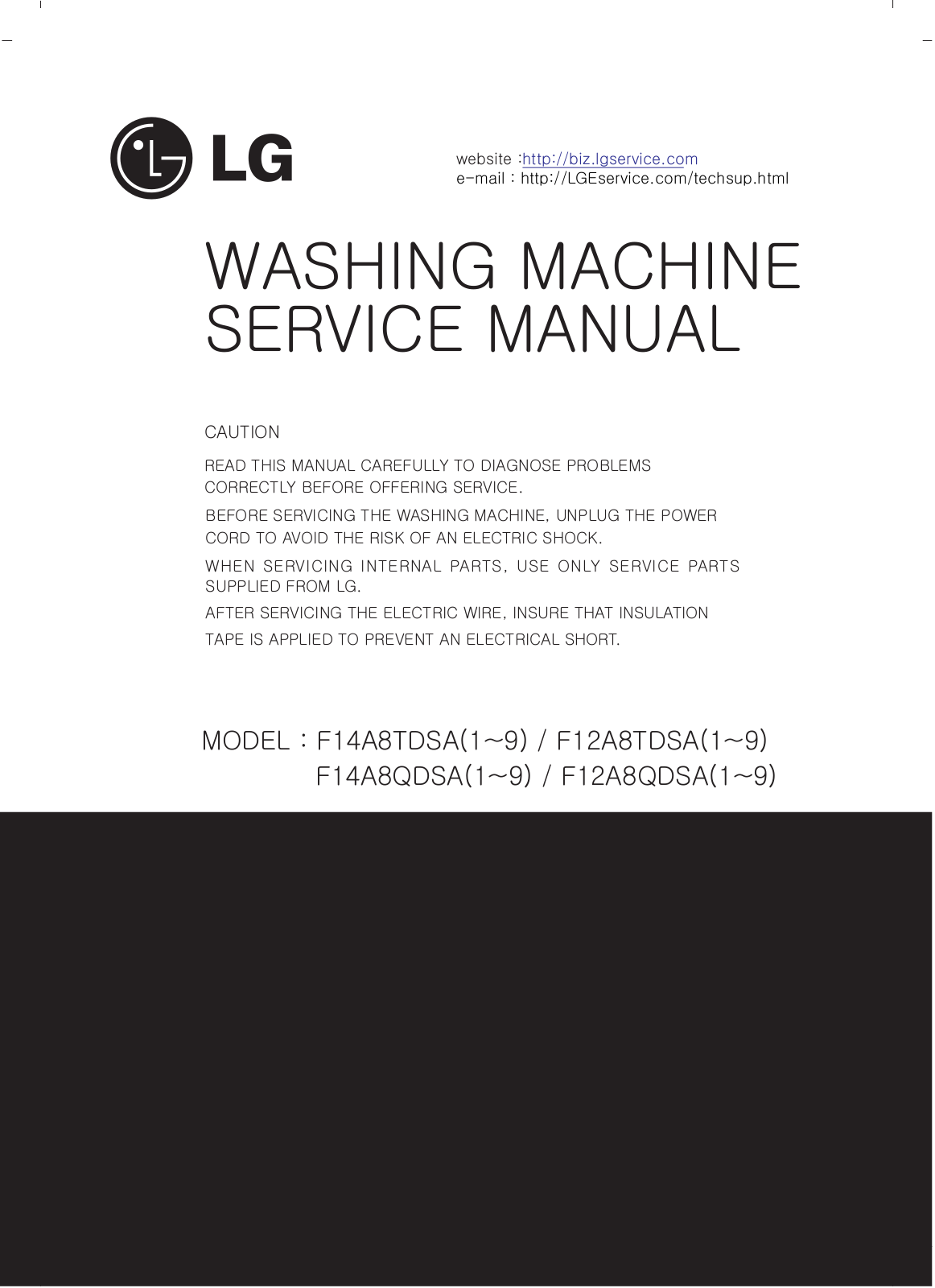 LG F14A8TDSA, F14A8QDSA Owner's Manual