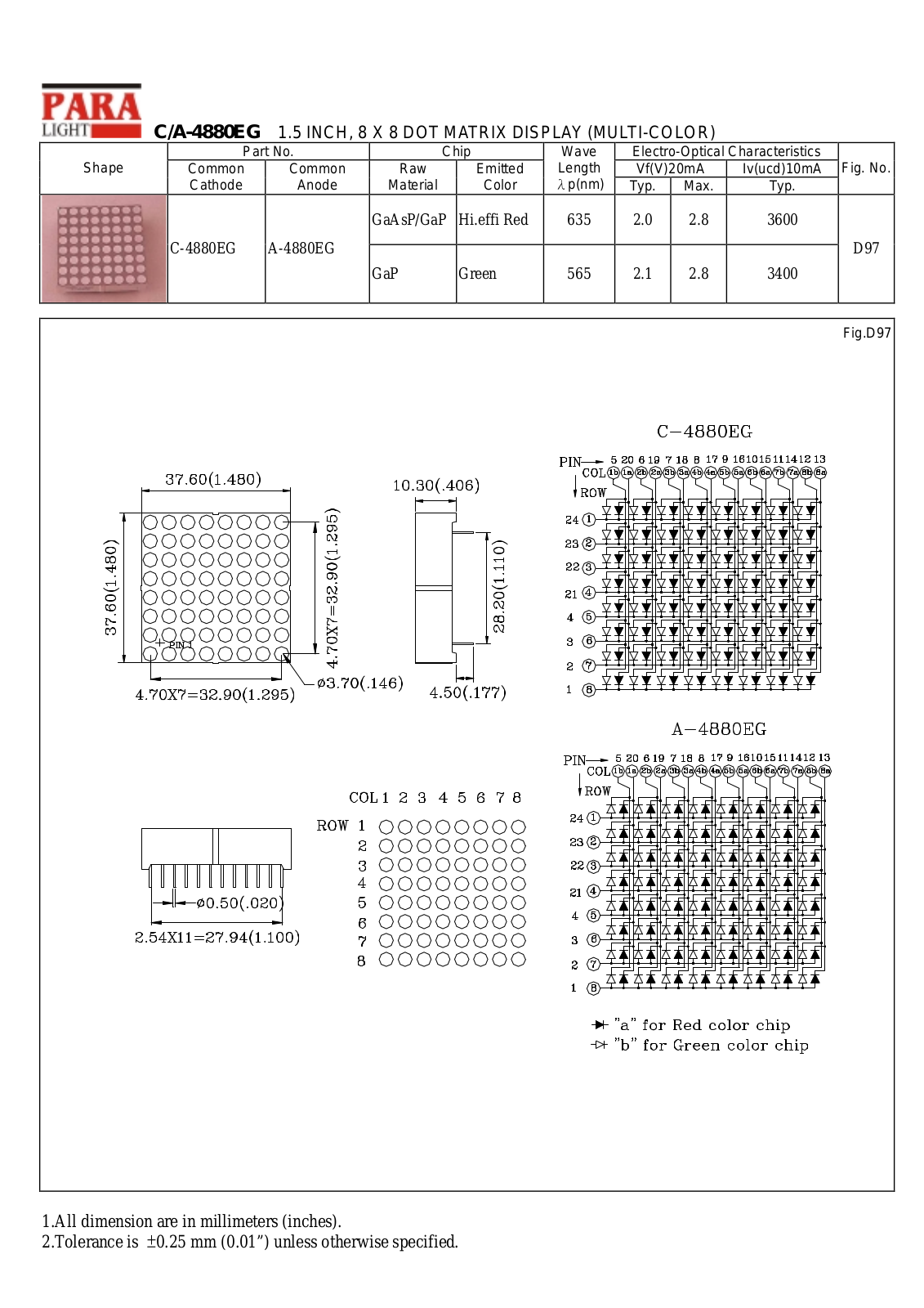 PARA C-4880EG, A-4880EG Datasheet