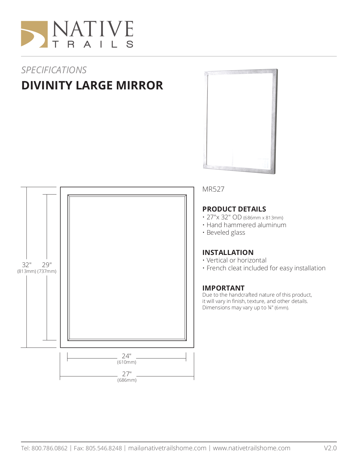 Native Trails XNT1838 Specifications - ManualMachine.com